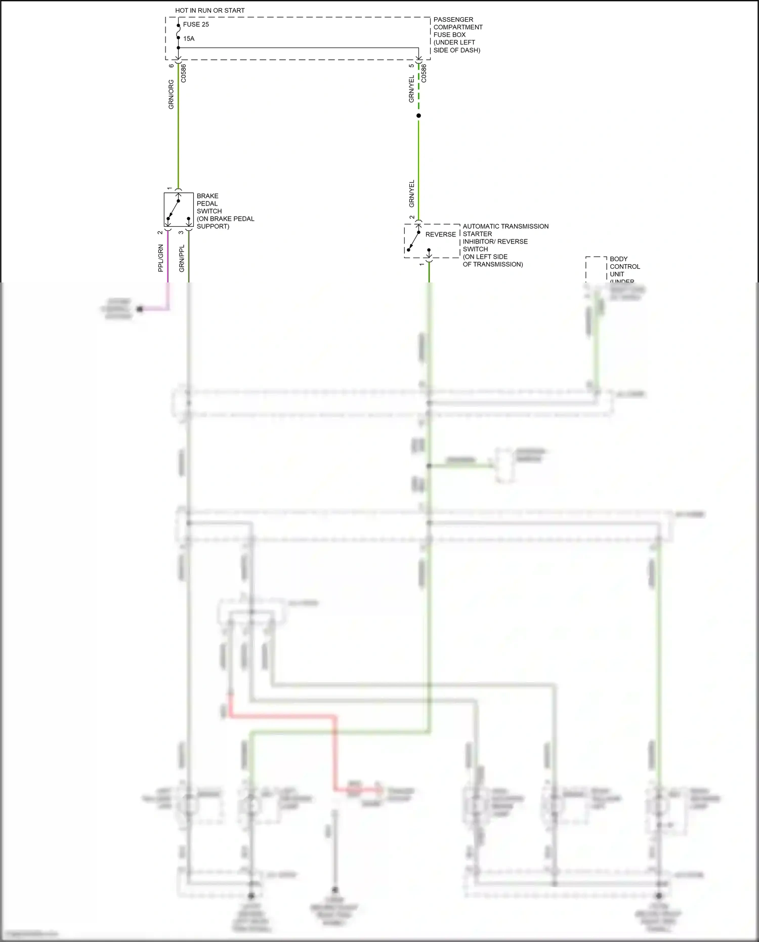 Wiring diagram left reverse lamp for Land Rover Discovery L318 (2002-2004) (1 of 1)