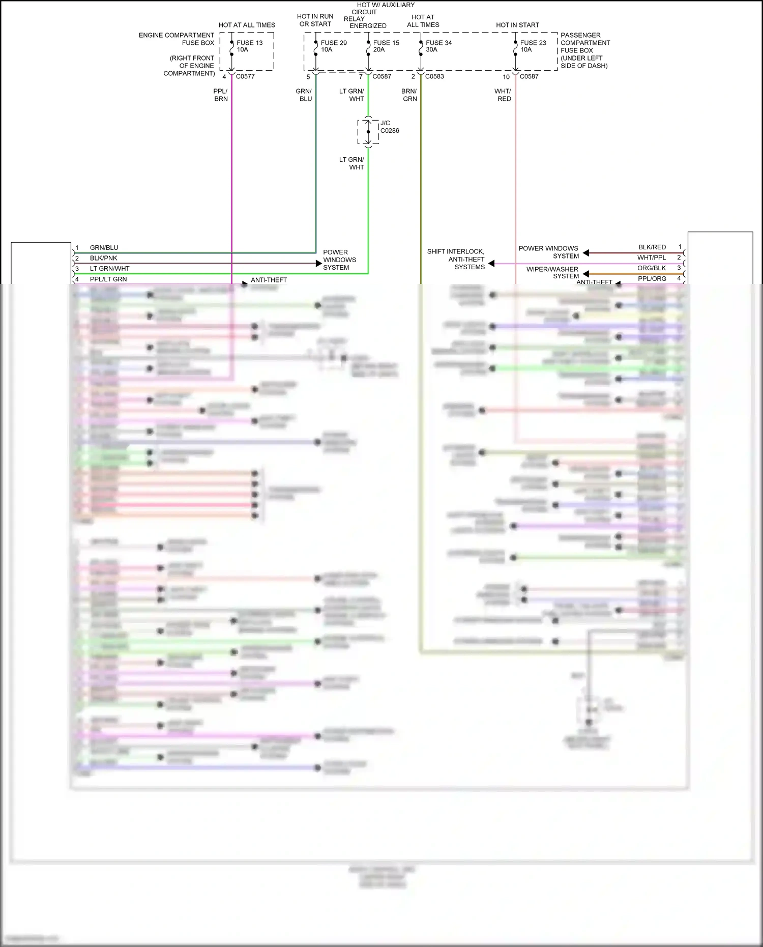 Wiring diagram shift interlock, anti-theft systems for Land Rover Discovery L318 (2002-2004) (1 of 1)