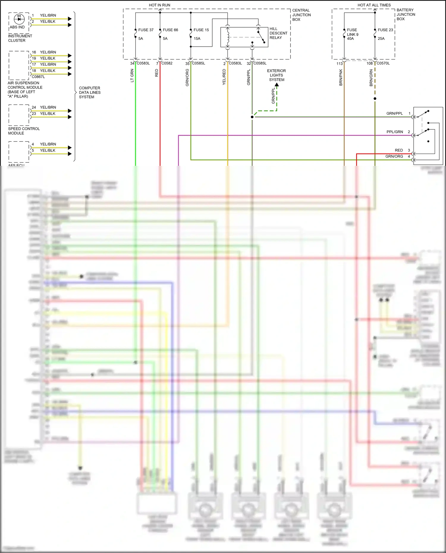 Wiring diagram center console switch pack for Land Rover Discovery L319 (2004-2009) (1 of 7)