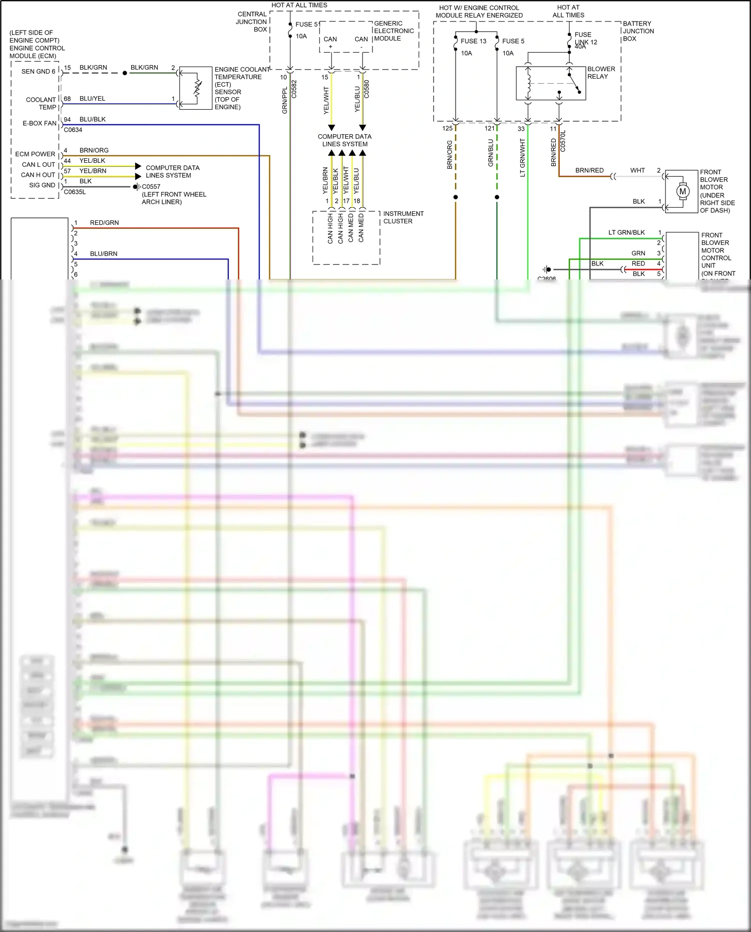 Wiring diagram evaporator sensor for Land Rover Discovery L319 (2004-2009) (2 of 2)