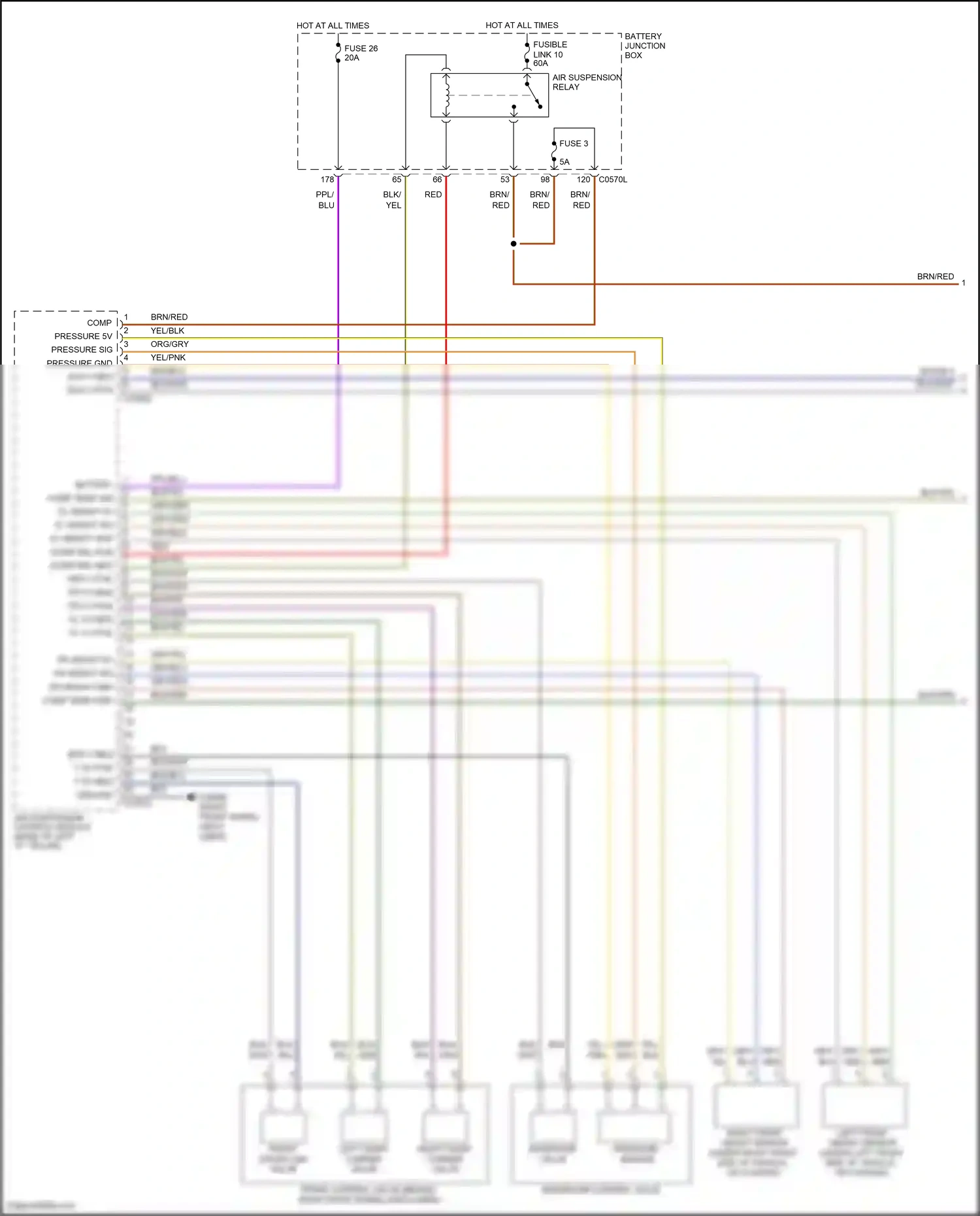 Wiring diagram right front height sensor for Land Rover Discovery L319 (2004-2009) (1 of 1)