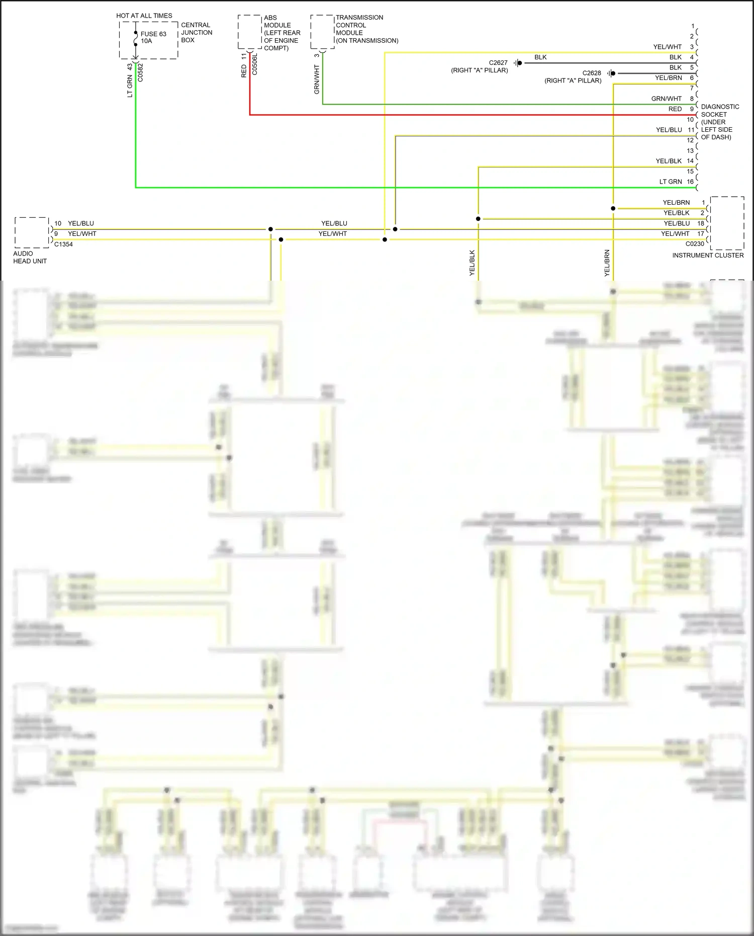 Wiring diagram transfer box control module for Land Rover Discovery L319 (2004-2009) (2 of 9)