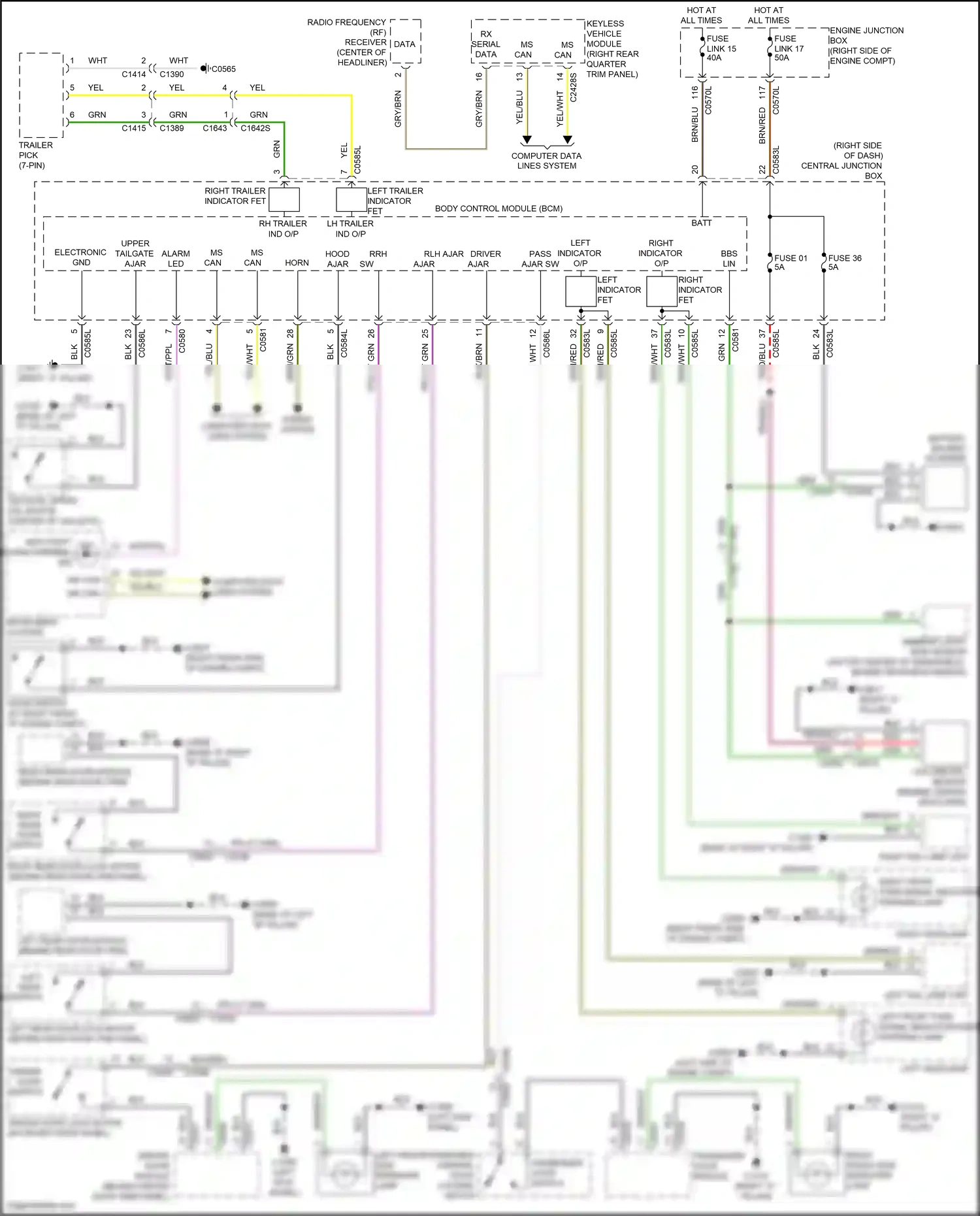 Wiring diagram left indicator o/p for Land Rover Discovery L319 (2009-2013) (1 of 1)