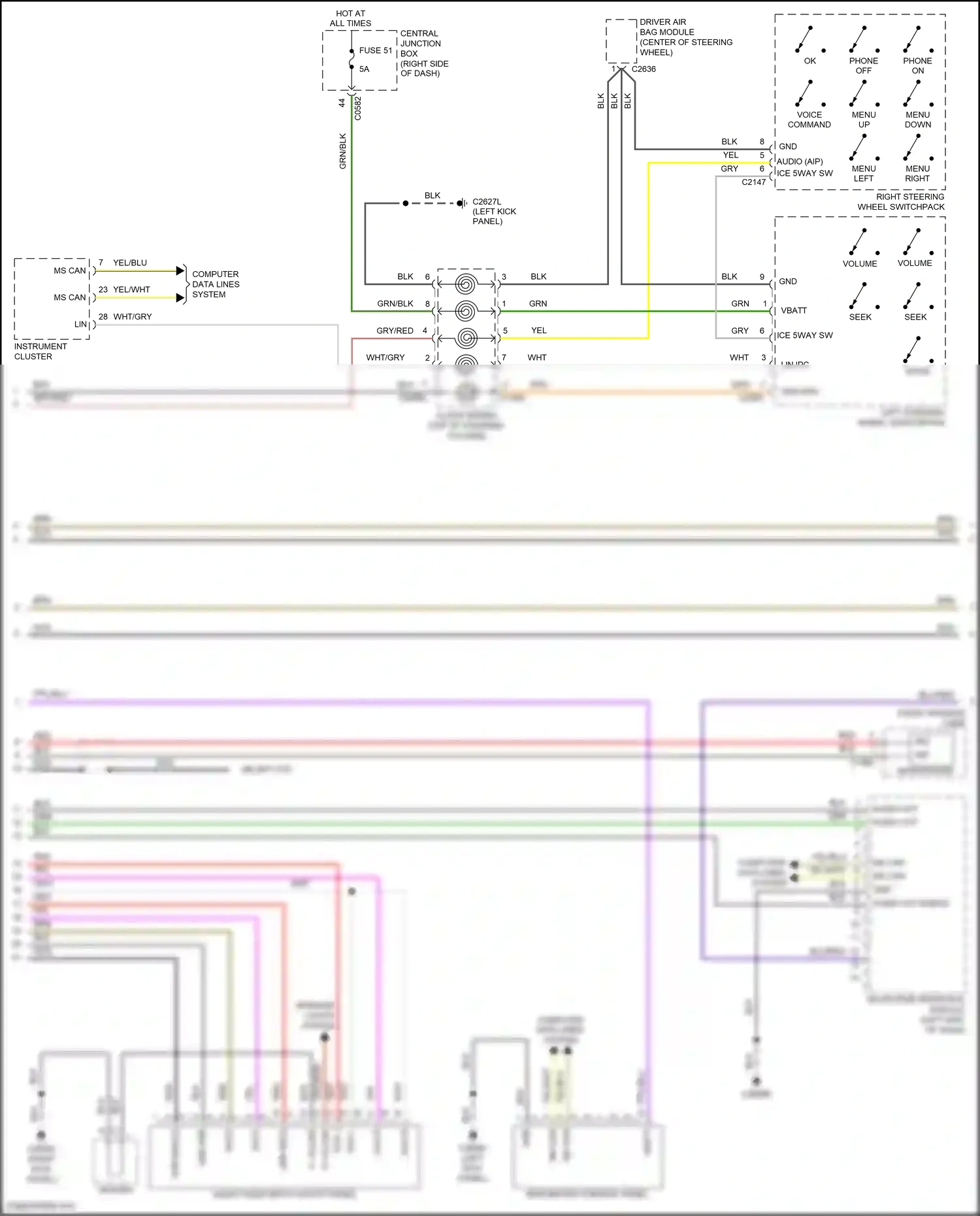 Wiring diagram audio video input output panel for Land Rover Discovery L319 (2013-2017) (3 of 5)