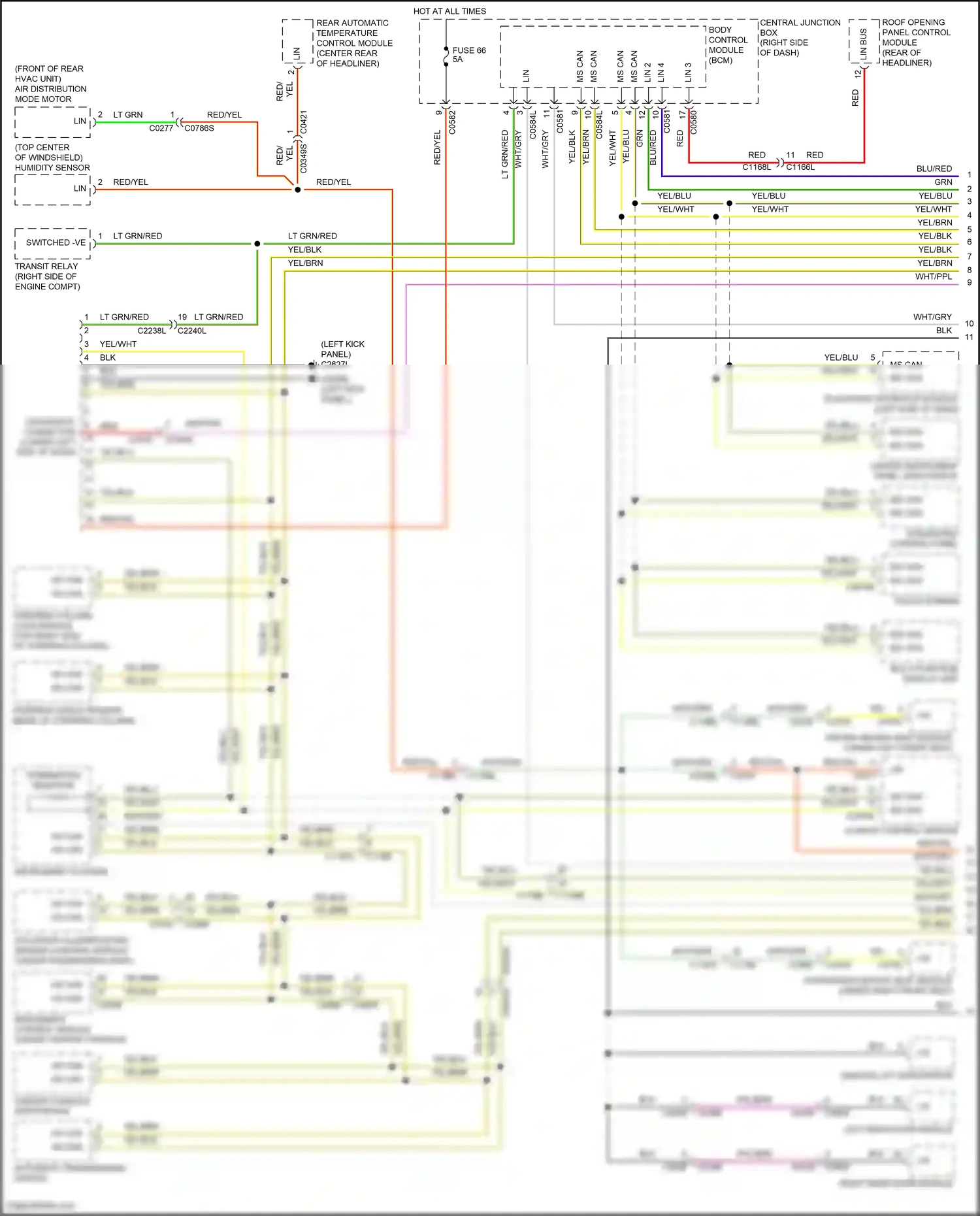 Wiring diagram center console switchpack for Land Rover Discovery L319 (2013-2017) (3 of 7)