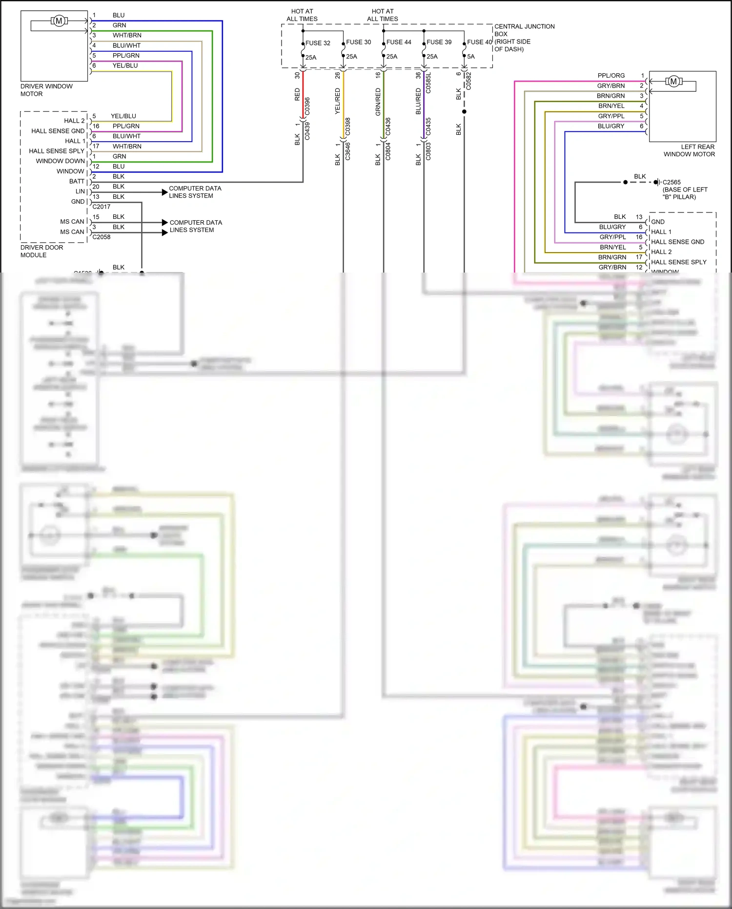 Wiring diagram driver door module for Land Rover Discovery L319 (2013-2017) (14 of 14)