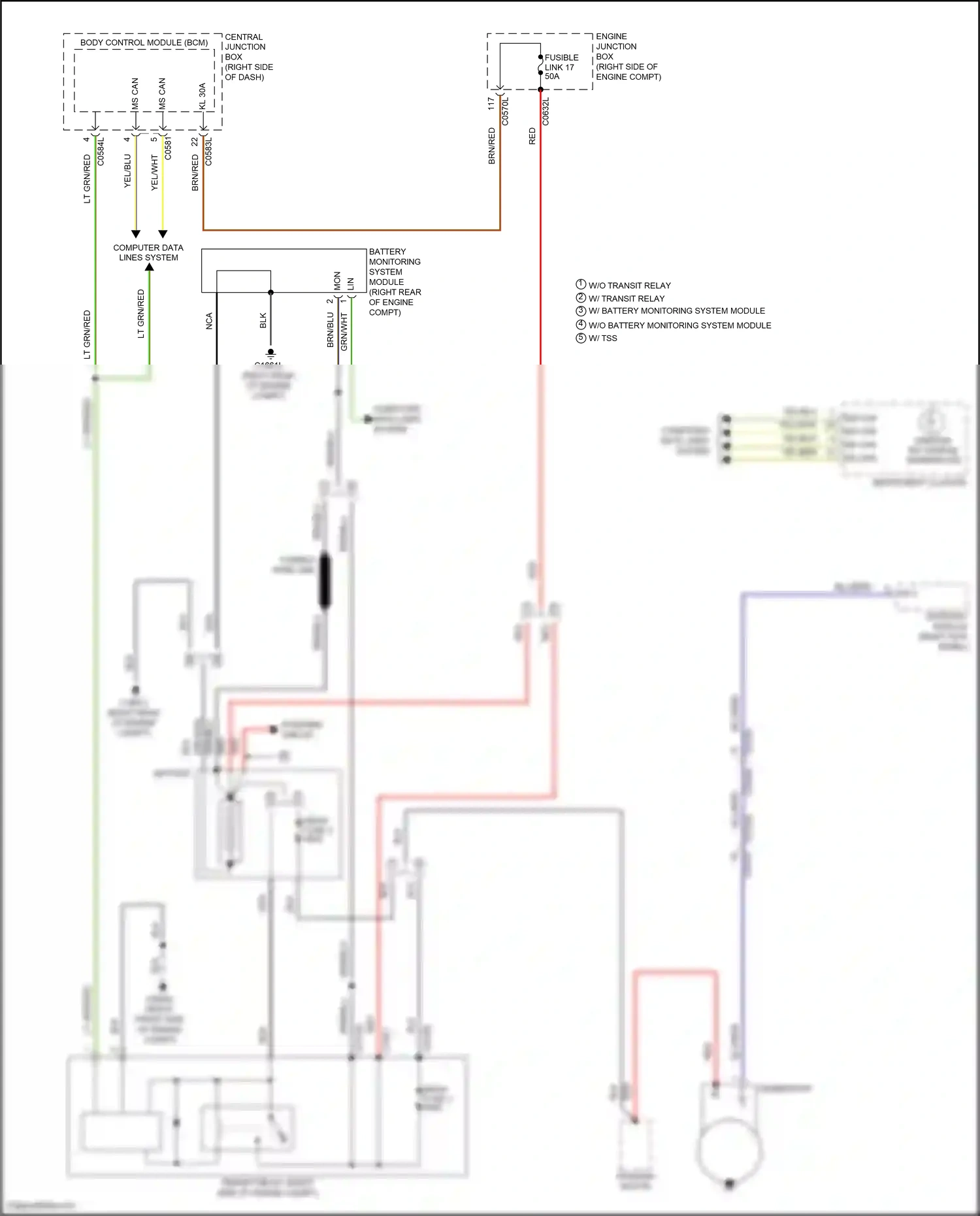 Wiring diagram engine junction box for Land Rover Discovery L319 (2013-2017) (2 of 51)