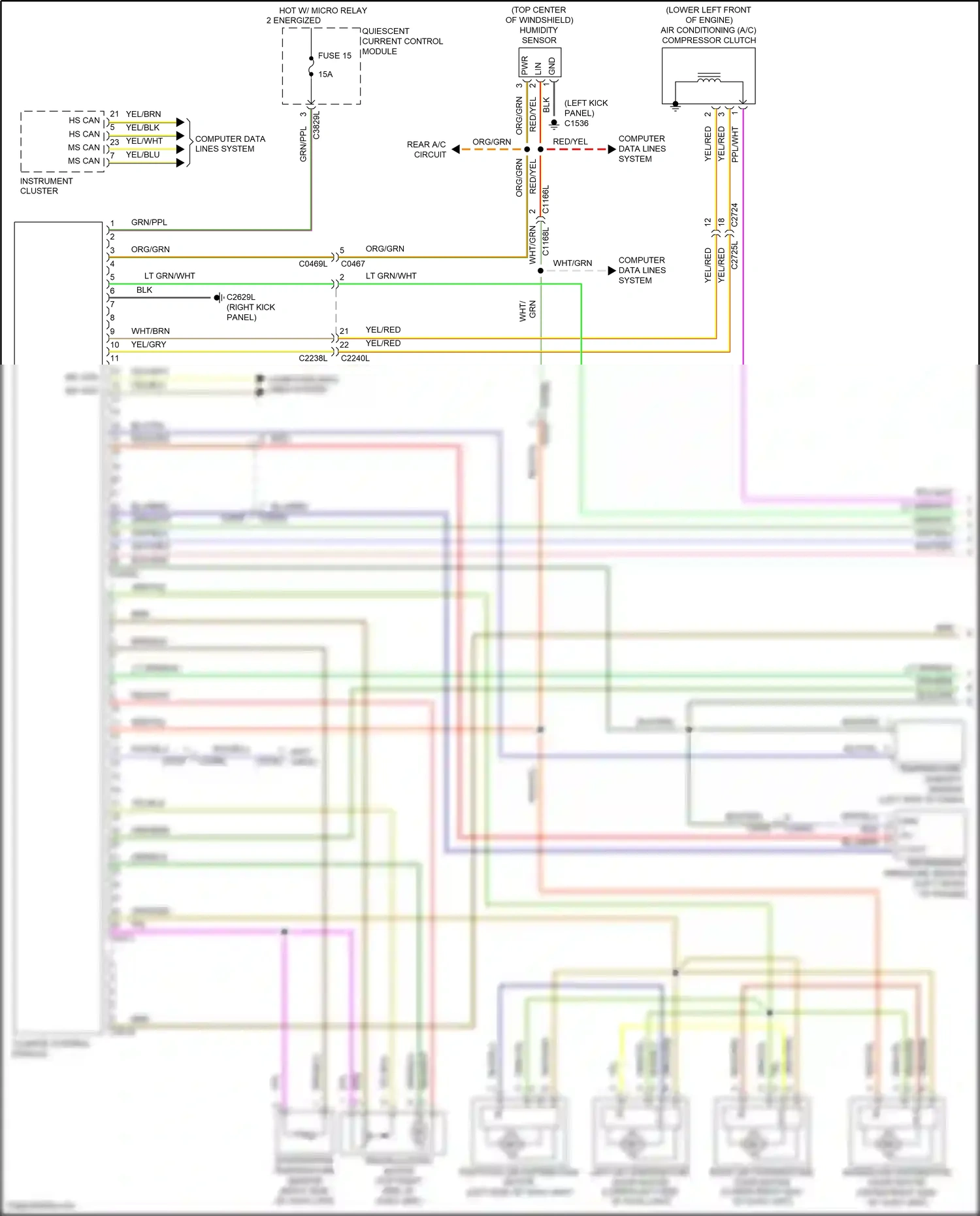 Wiring diagram evaporator temperature sensor for Land Rover Discovery L319 (2013-2017) (1 of 2)