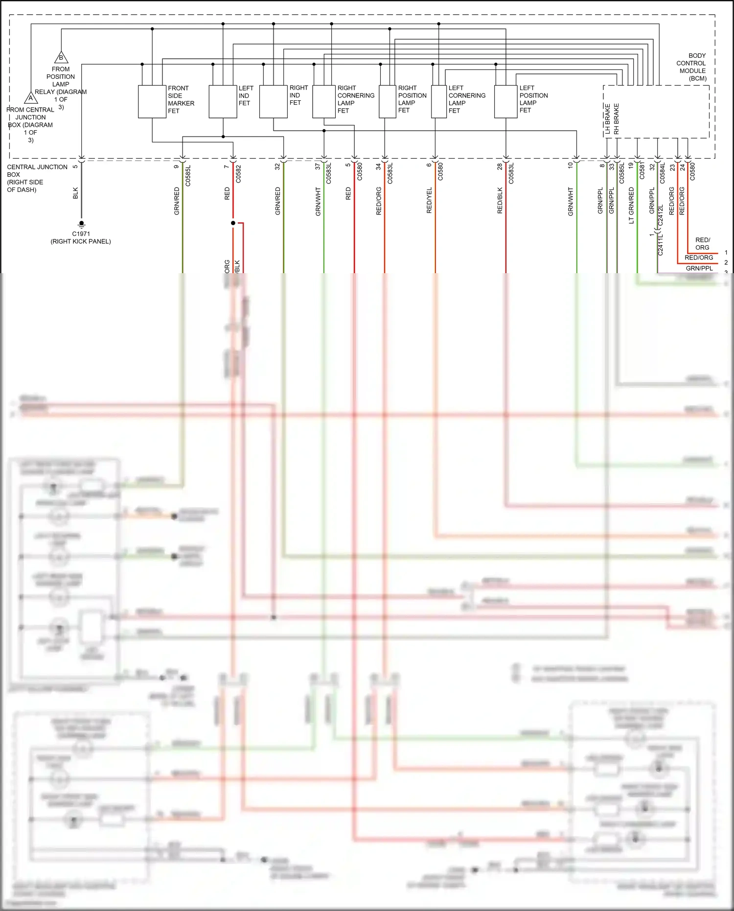 Wiring diagram headlights system for Land Rover Discovery L319 (2013-2017) (2 of 3)
