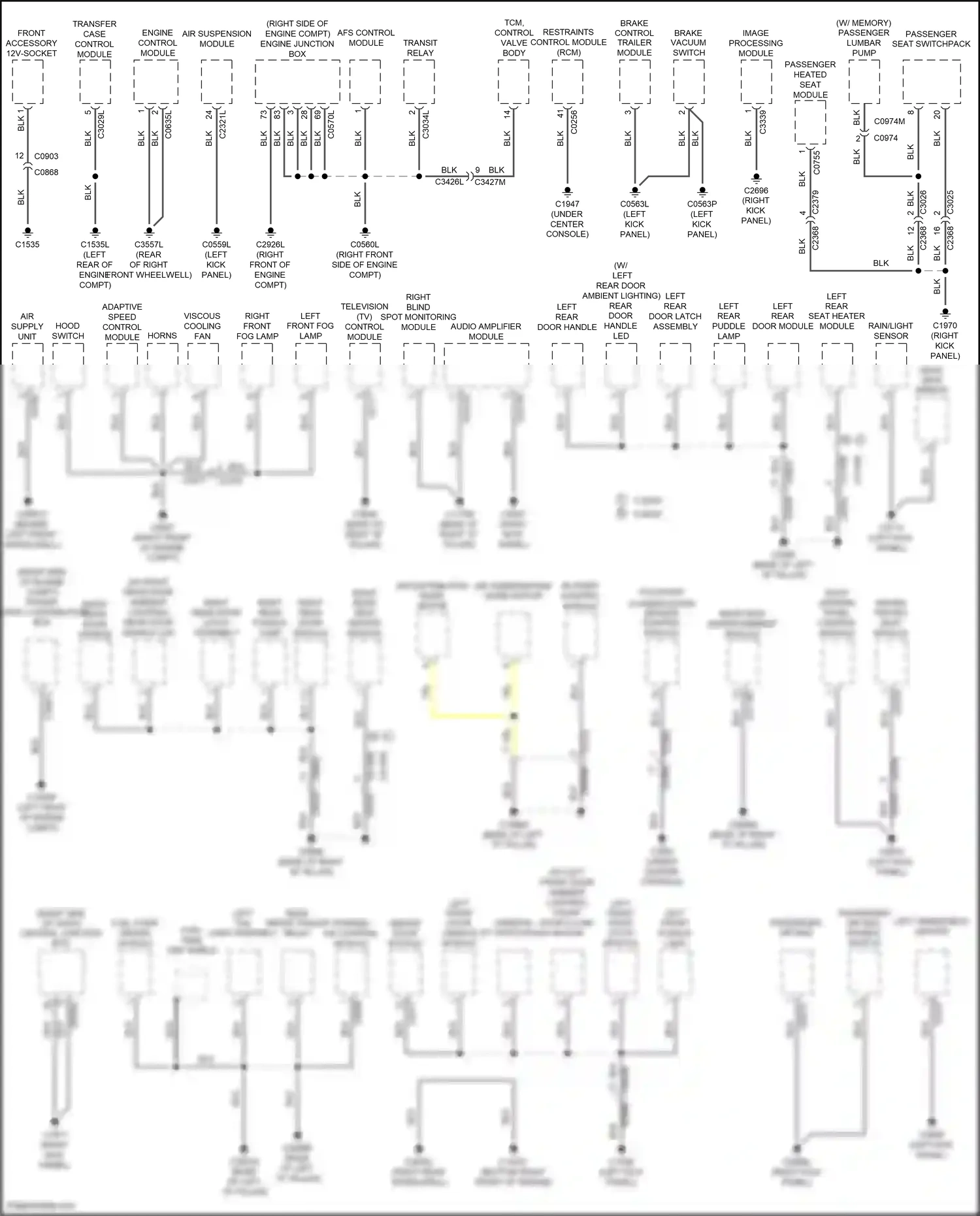 Wiring diagram occupant classification sensor control module for Land Rover Discovery L319 (2013-2017) (2 of 3)