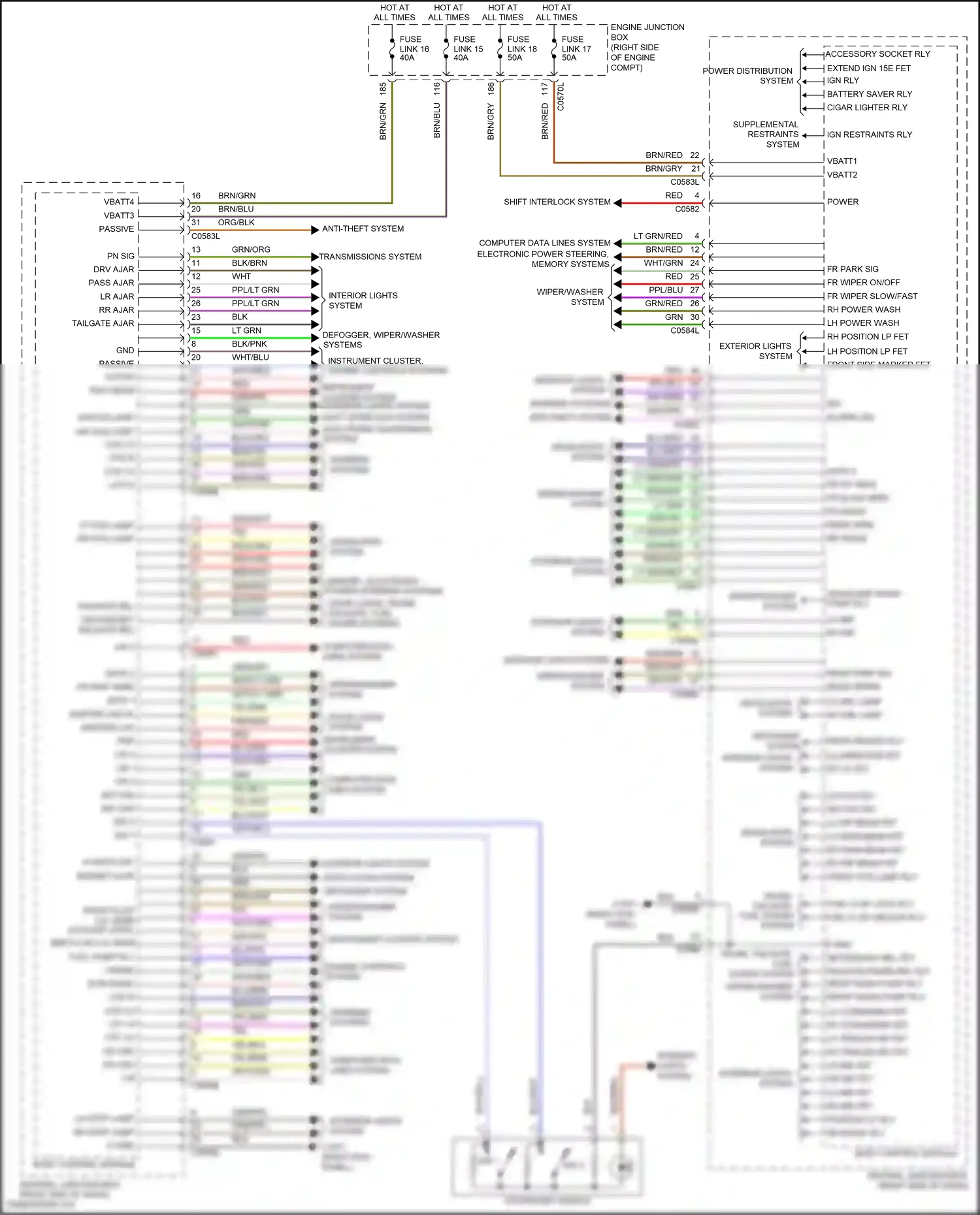 Wiring diagram reverse rly for Land Rover Discovery L319 (2013-2017) (1 of 1)