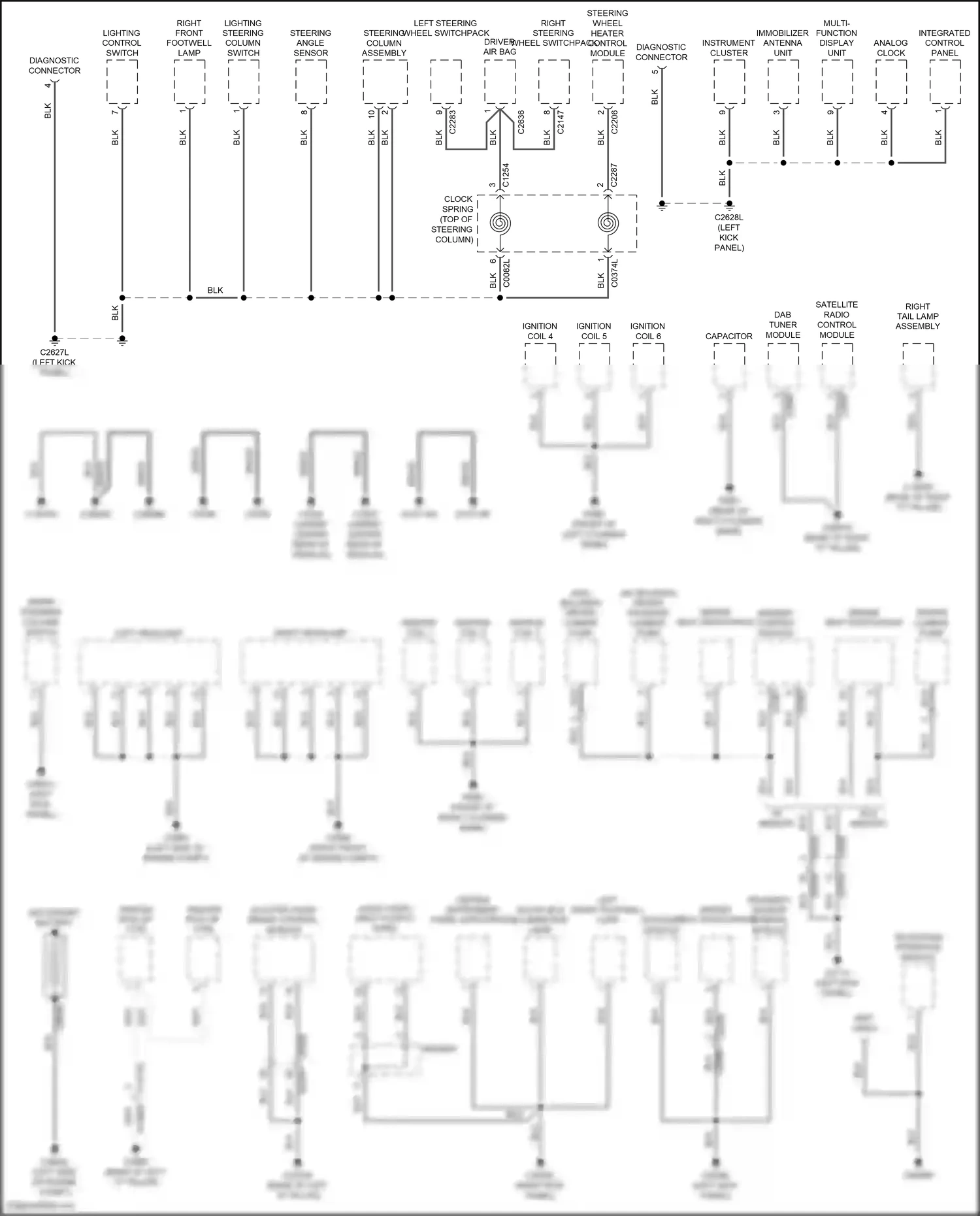 Wiring diagram right steering wheel switchpack for Land Rover Discovery L319 (2013-2017) (1 of 7)