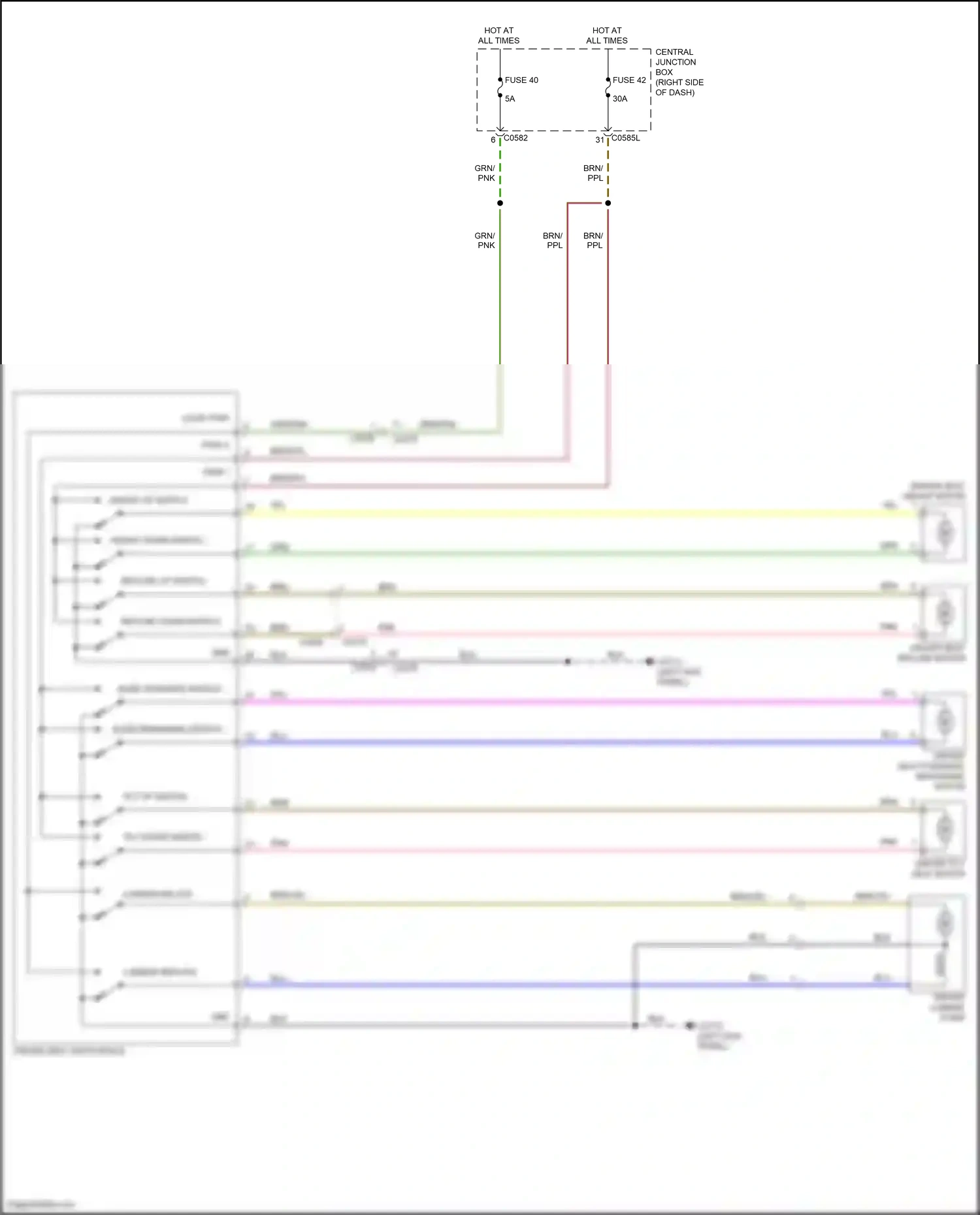 Wiring diagram slide forward switch for Land Rover Discovery L319 (2013-2017) (1 of 3)