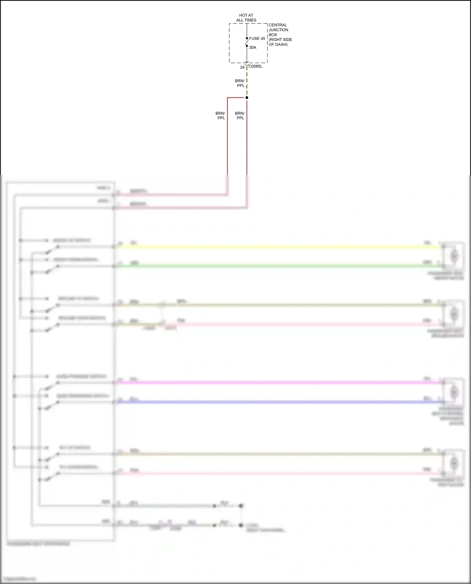 Wiring diagram slide forward switch for Land Rover Discovery L319 (2013-2017) (3 of 3)
