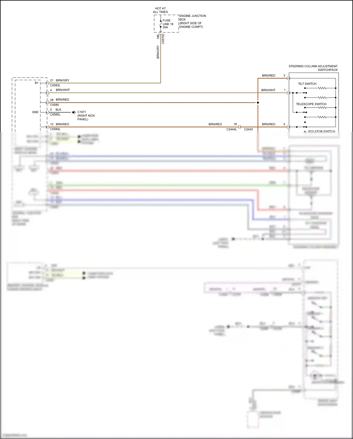 Wiring diagram steering column assembly for Land Rover Discovery L319 (2013-2017) (3 of 3)