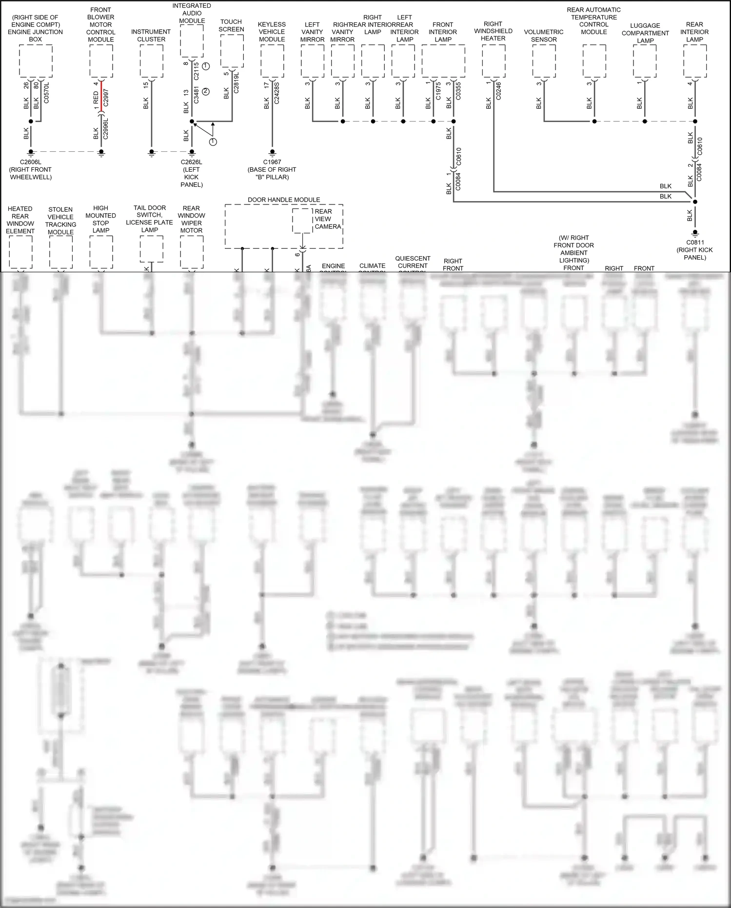 Wiring diagram tail door open switch for Land Rover Discovery L319 (2013-2017) (1 of 3)