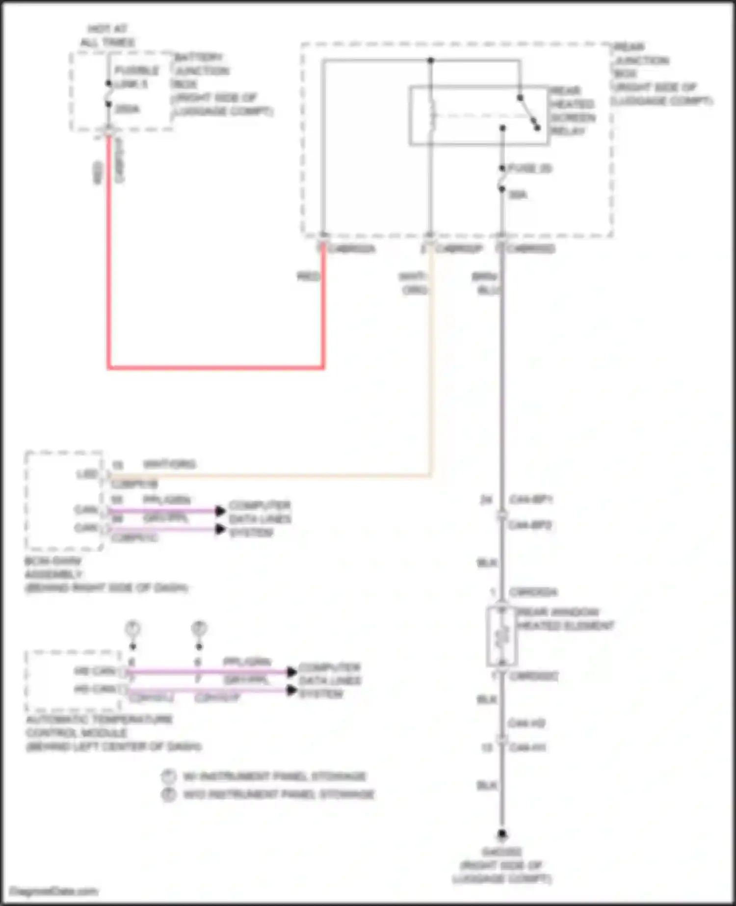 Discovery Land Rover L462 (2016-2020): Rear defogger circuit