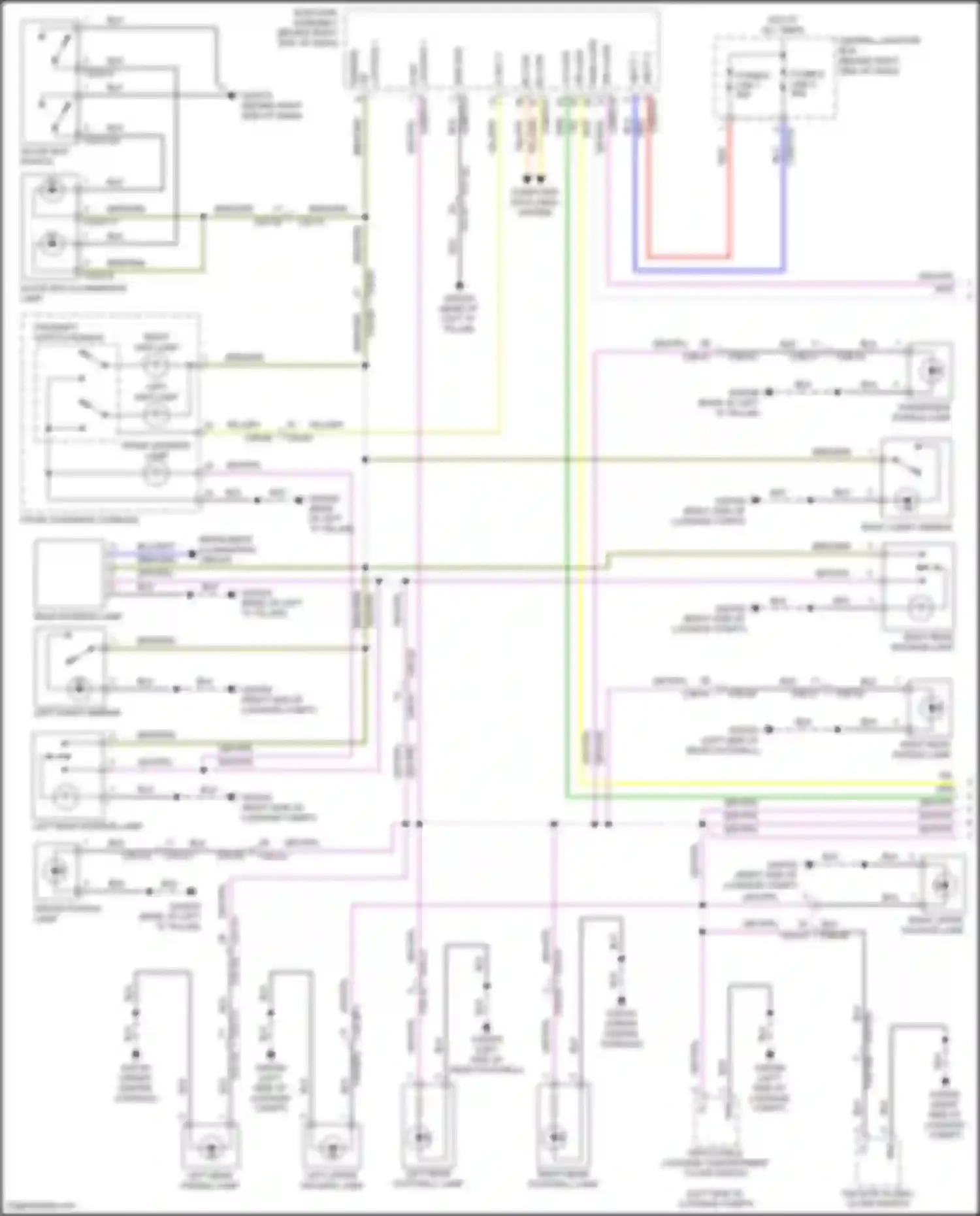 Discovery Land Rover L462 (2016-2020): Courtesy lamps circuit (1 of 2)
