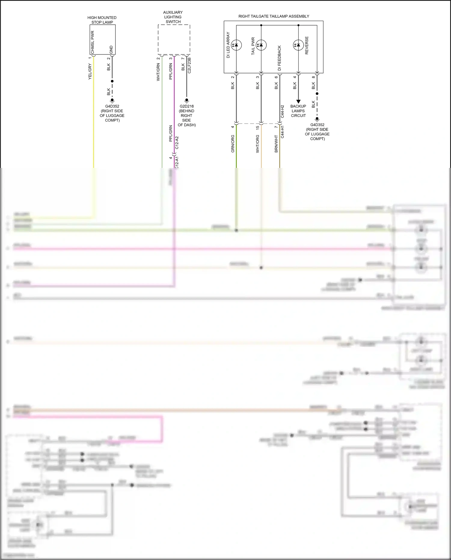 Wiring diagram di led array for Land Rover Discovery L462 (2016-2020) (2 of 2)