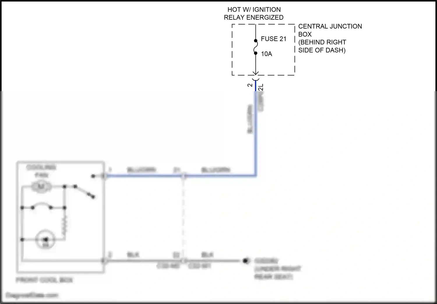Wiring diagram front cool box for Land Rover Discovery L462 (2016-2020) (1 of 3)