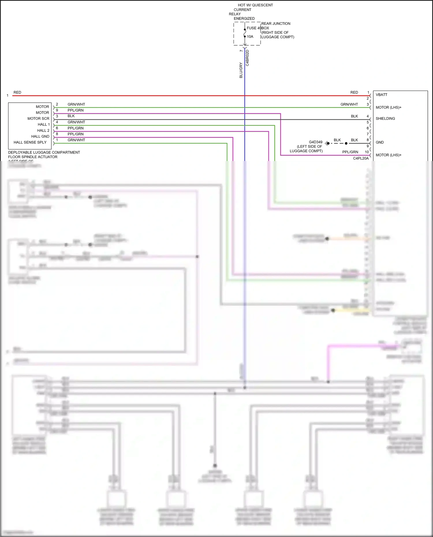 Wiring diagram left hands free tailgate module for Land Rover Discovery L462 (2016-2020) (2 of 2)