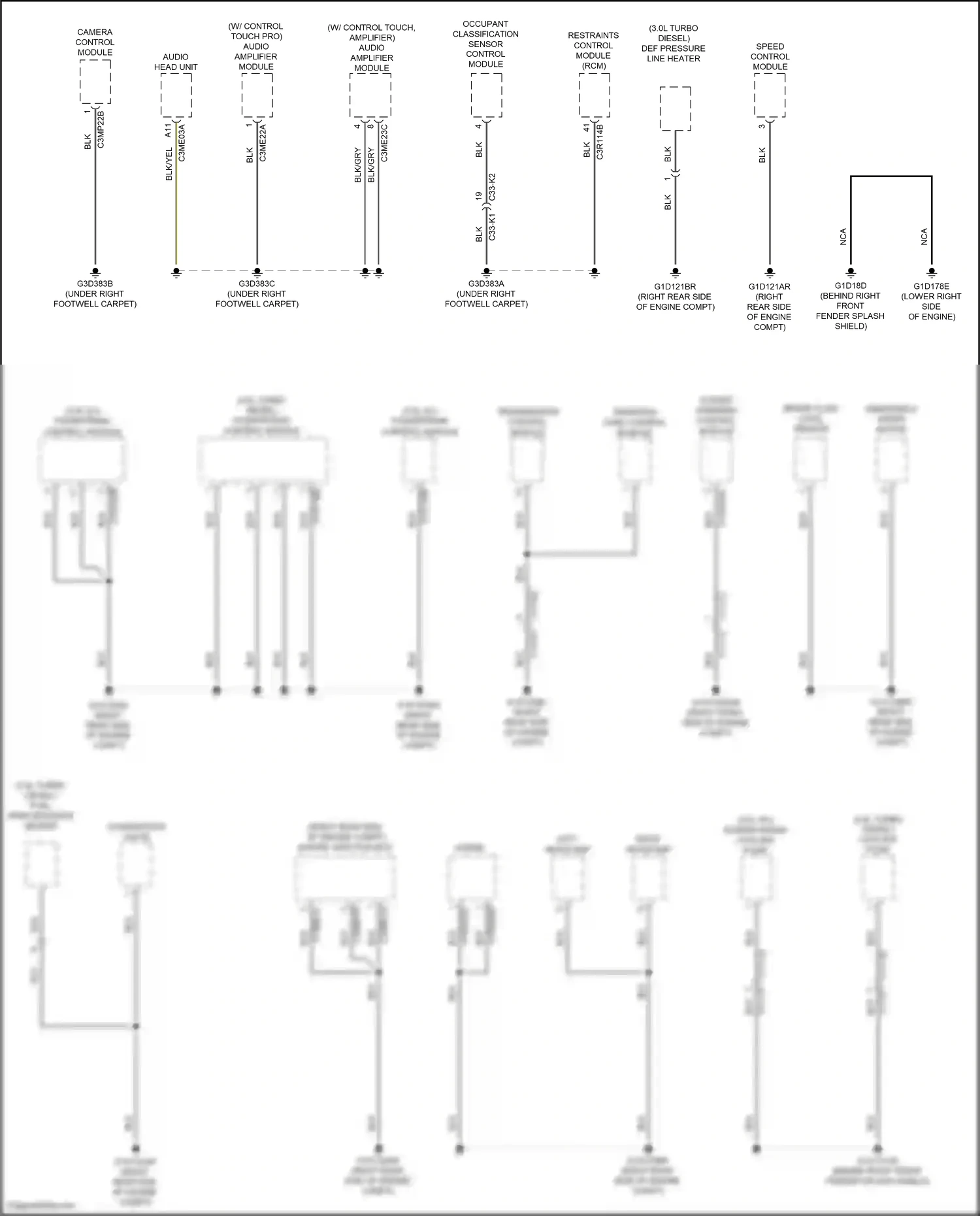 Wiring diagram occupant classification sensor control module for Land Rover Discovery L462 (2016-2020) (2 of 3)