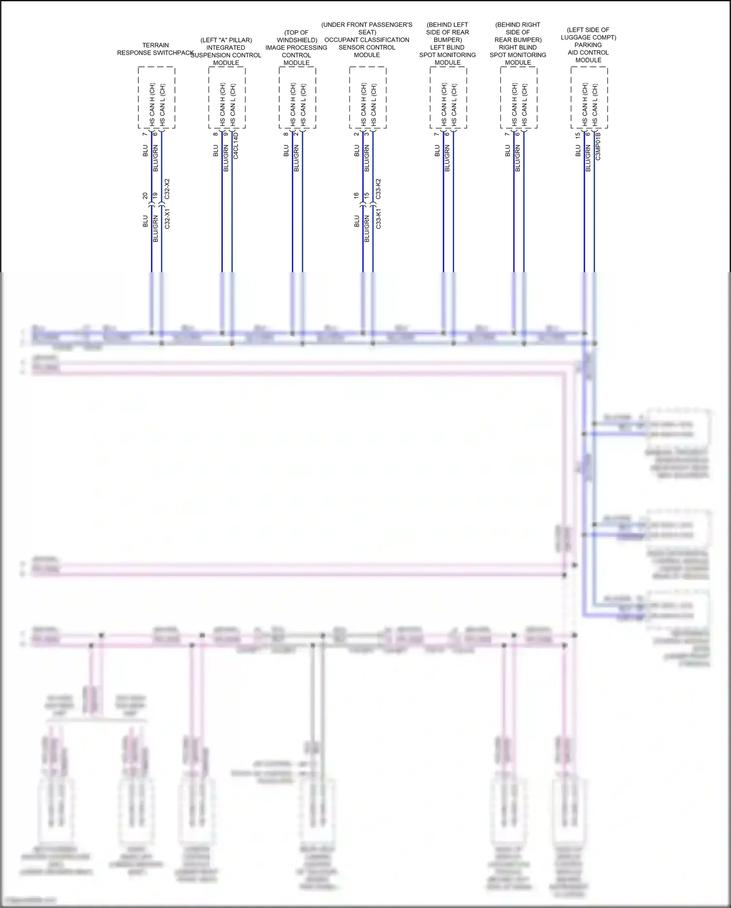 Wiring diagram occupant classification sensor control module for Land Rover Discovery L462 (2016-2020) (1 of 3)