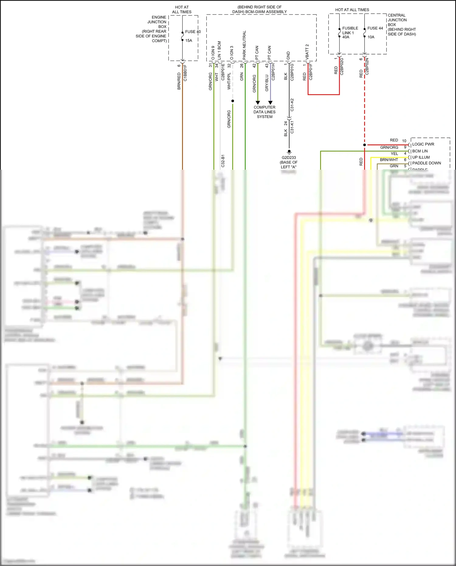 Wiring diagram paddle down for Land Rover Discovery L462 (2016-2020) (1 of 1)