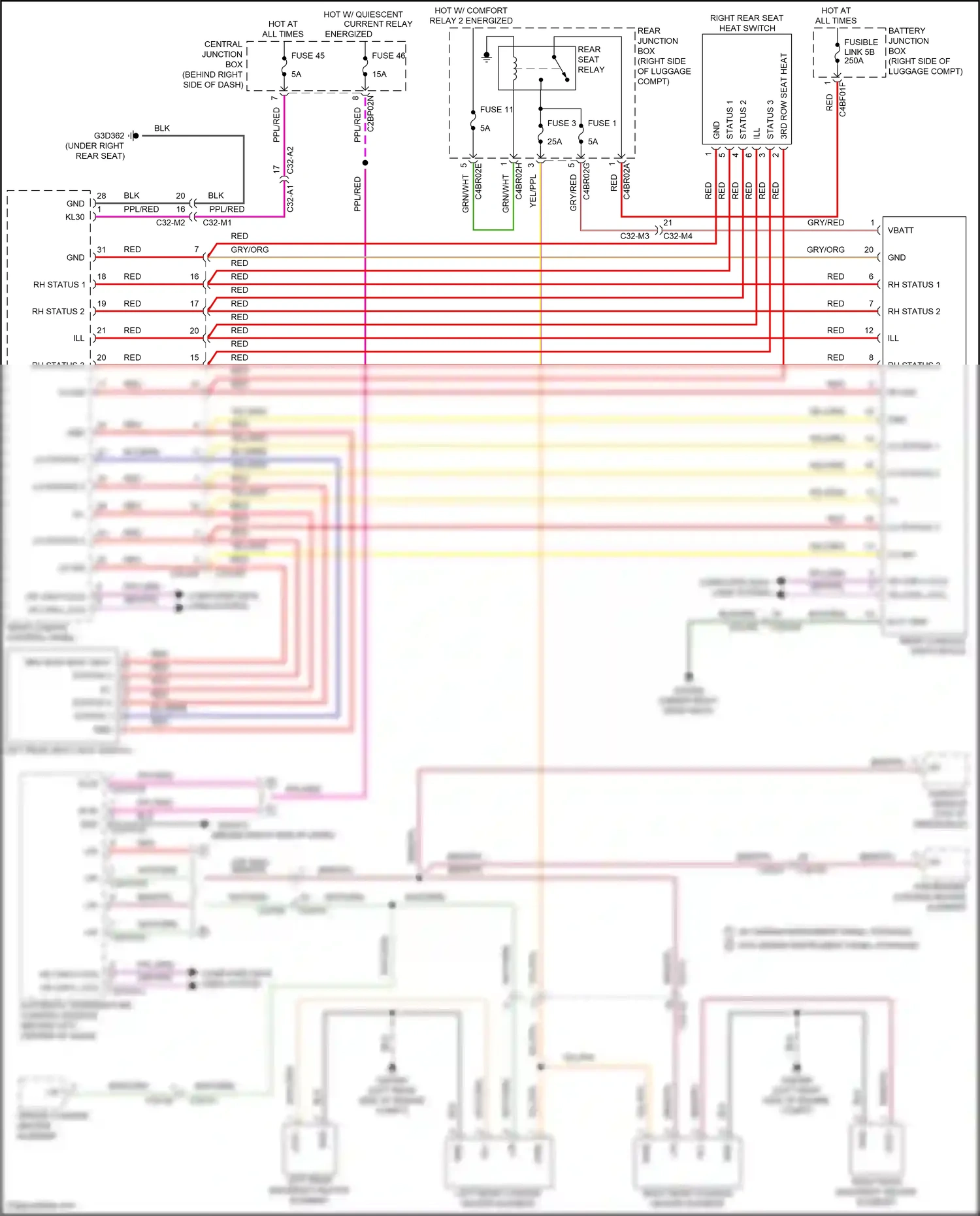 Wiring diagram rear console switchpack for Land Rover Discovery L462 (2016-2020) (3 of 3)