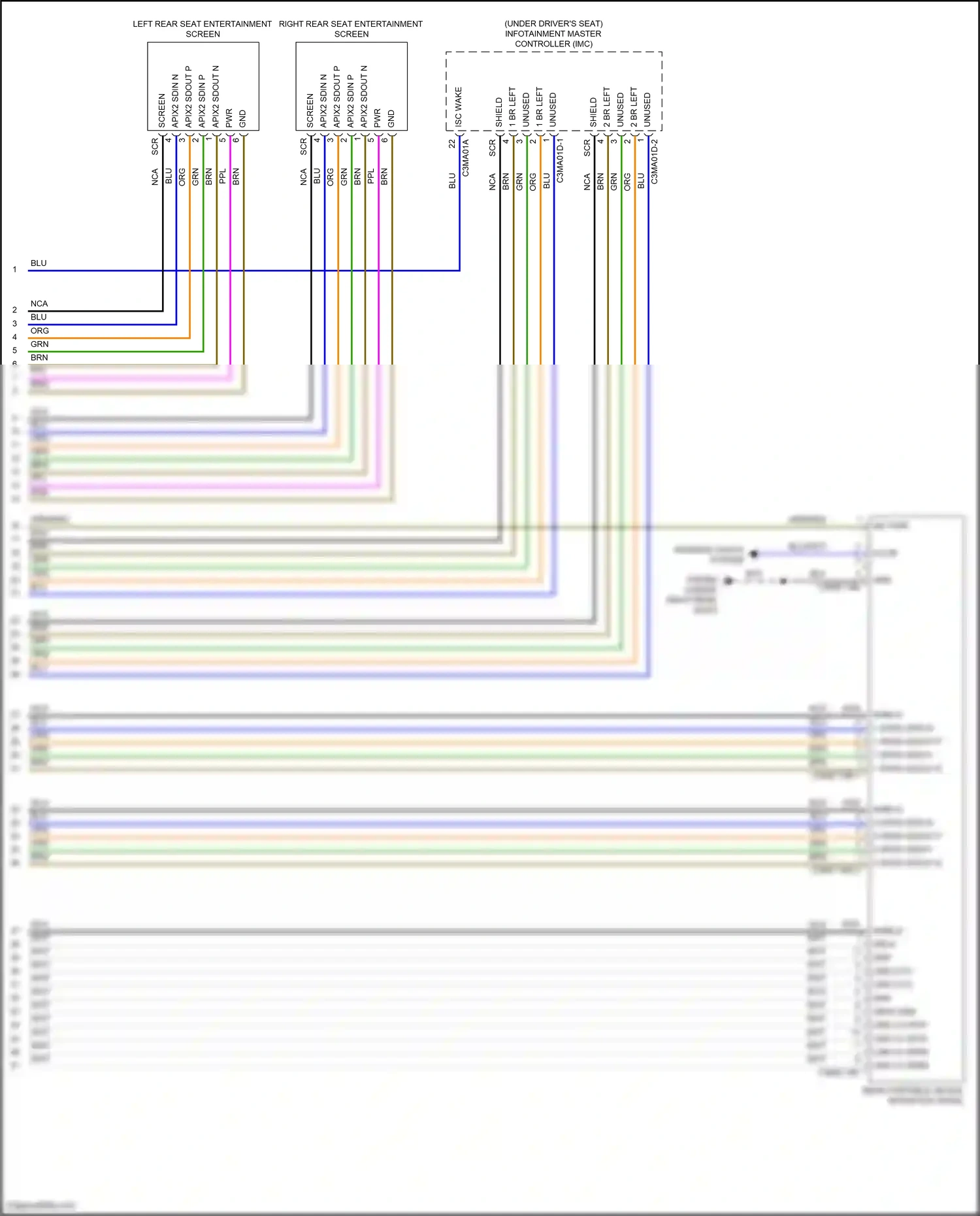 Wiring diagram rear portable device interface panel for Land Rover Discovery L462 (2016-2020) (3 of 3)