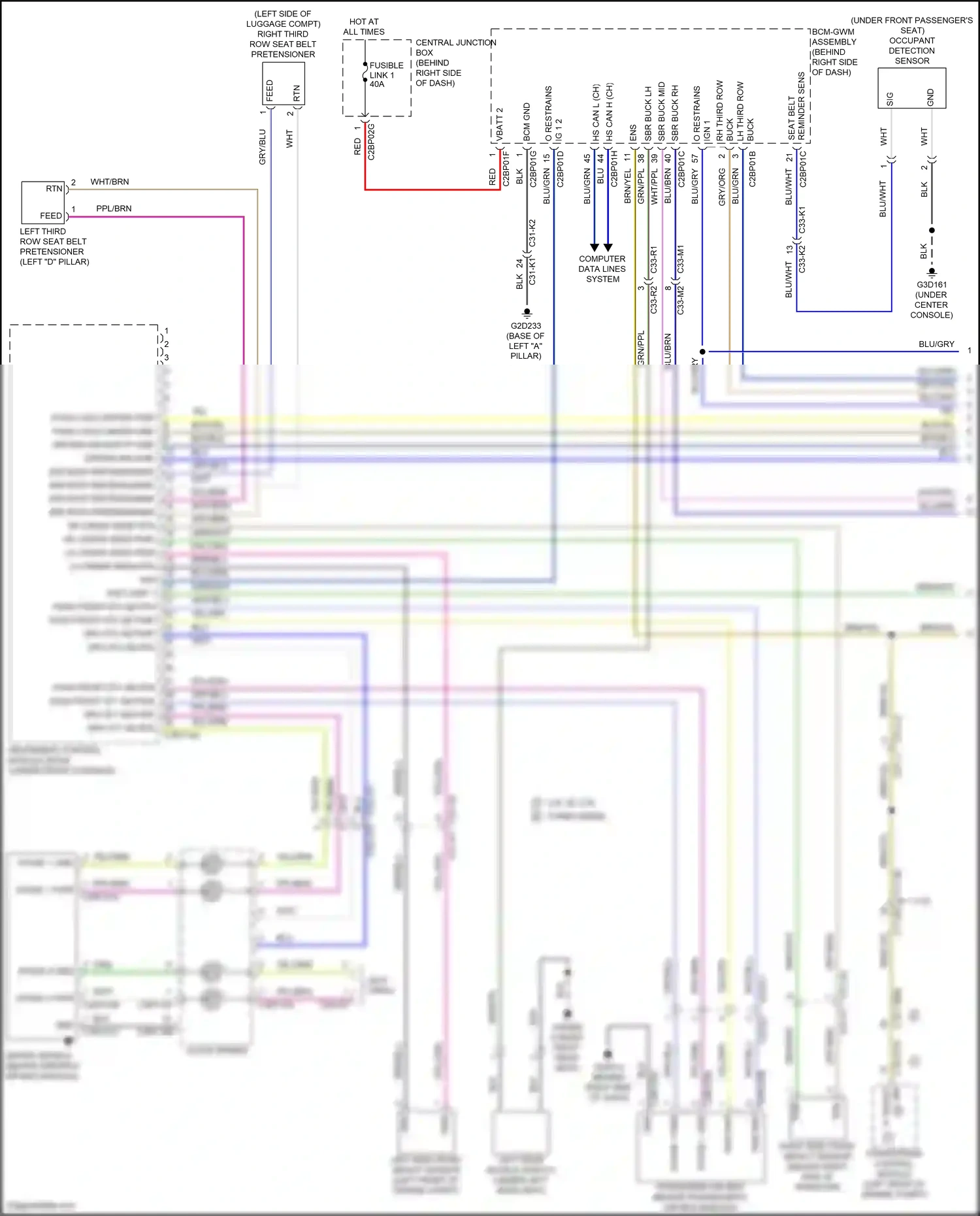 Wiring diagram rh third row for Land Rover Discovery L462 (2016-2020) (1 of 1)