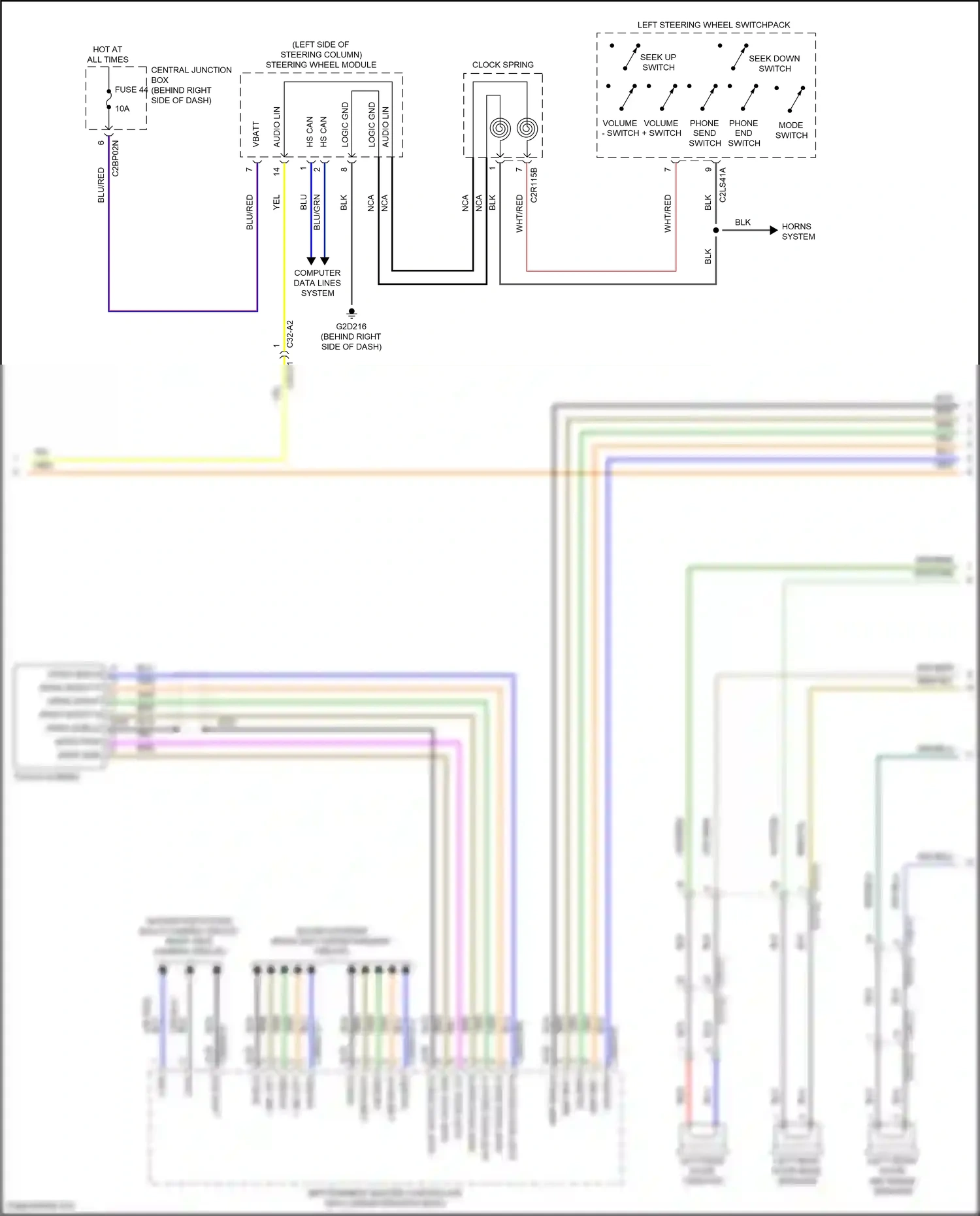 Wiring diagram touch- screen for Land Rover Discovery L462 (2016-2020) (2 of 6)