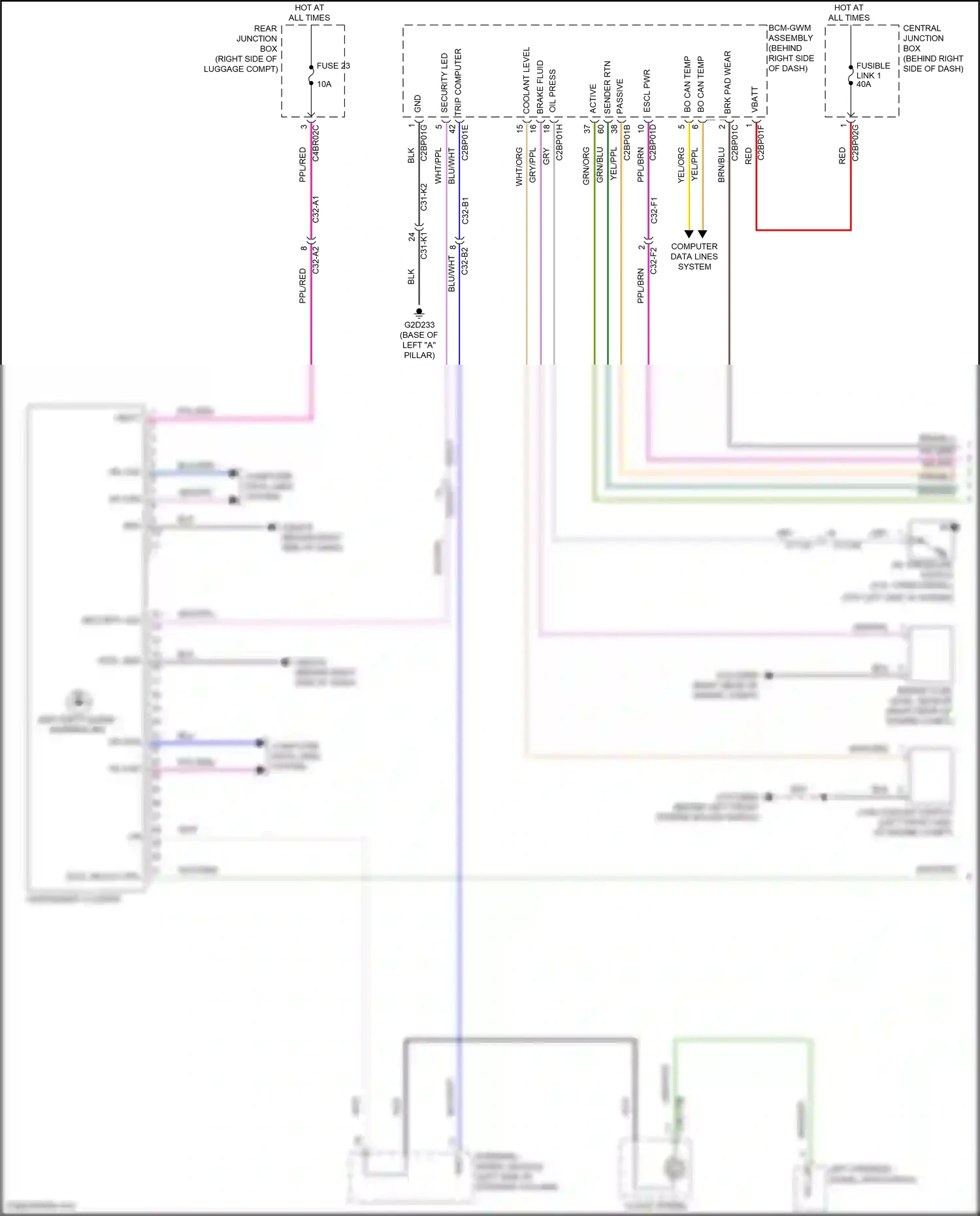 Wiring diagram trip computer for Land Rover Discovery L462 (2016-2020) (1 of 1)