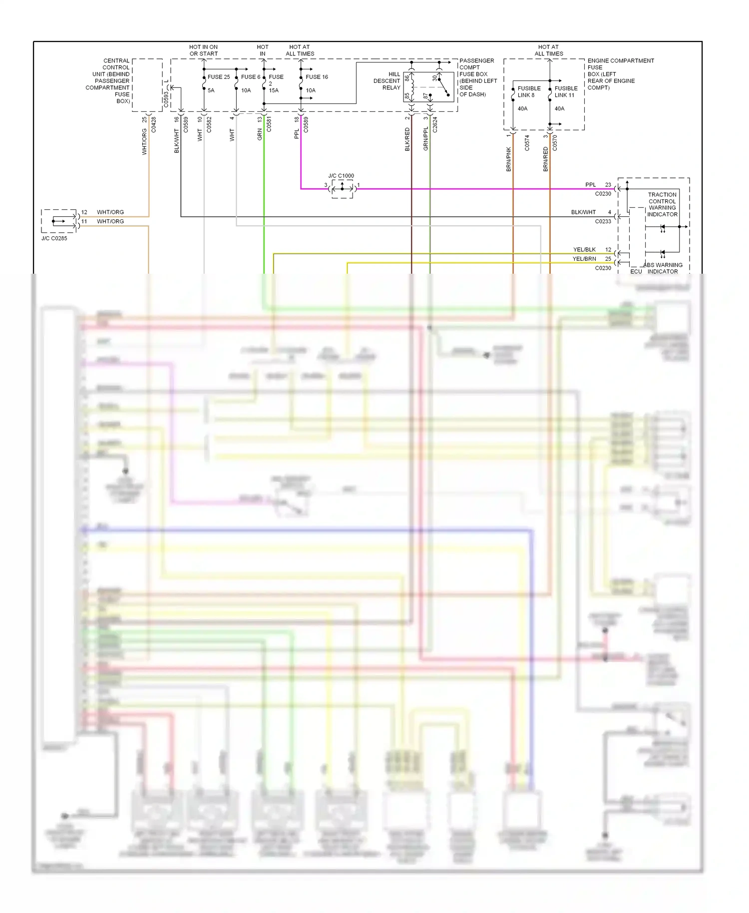 Wiring diagram abs ecu for Land Rover Freelander I facelift (2003-2006) (1 of 16)