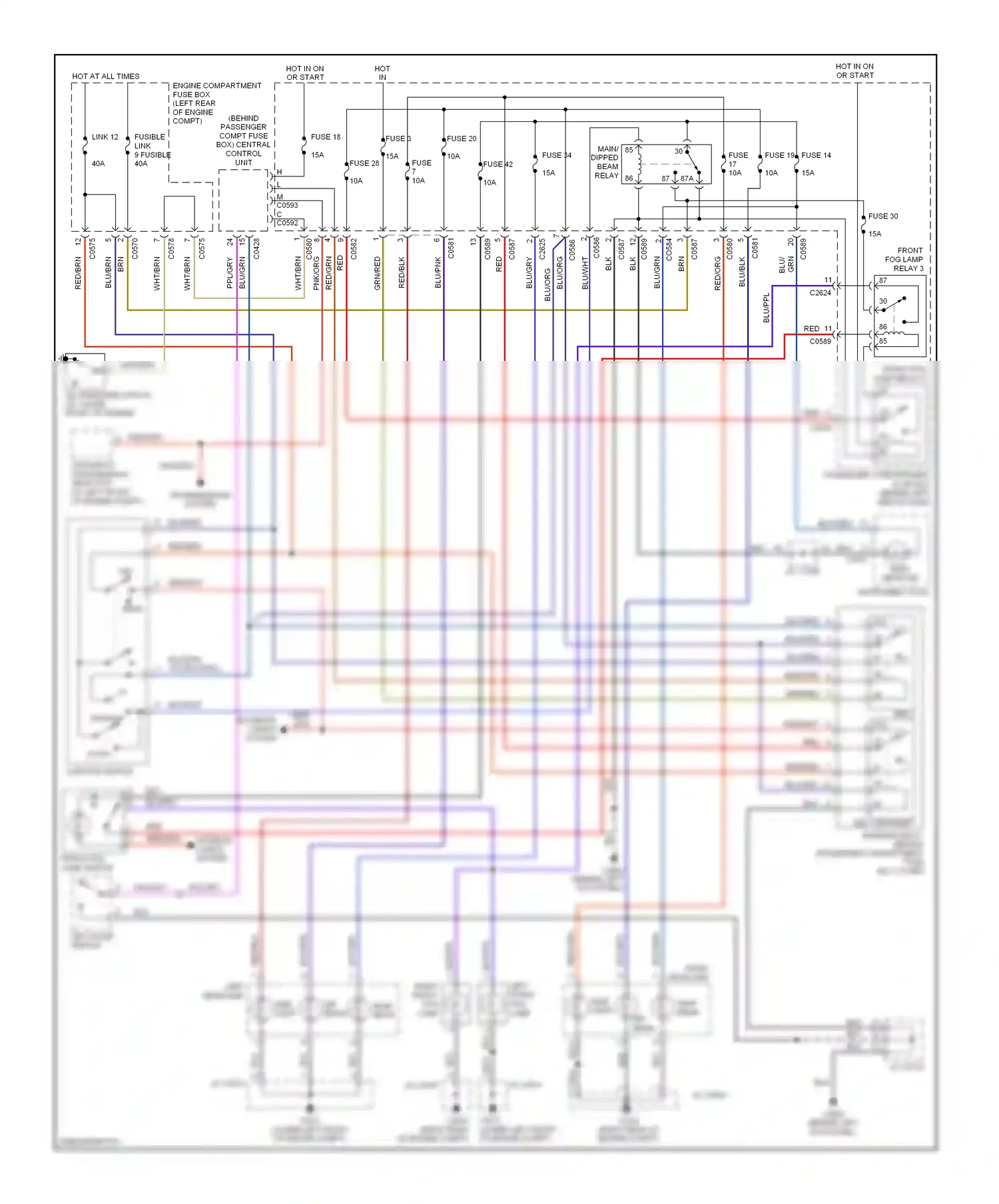 Wiring diagram automatic transmission selector for Land Rover Freelander I facelift (2003-2006) (5 of 8)