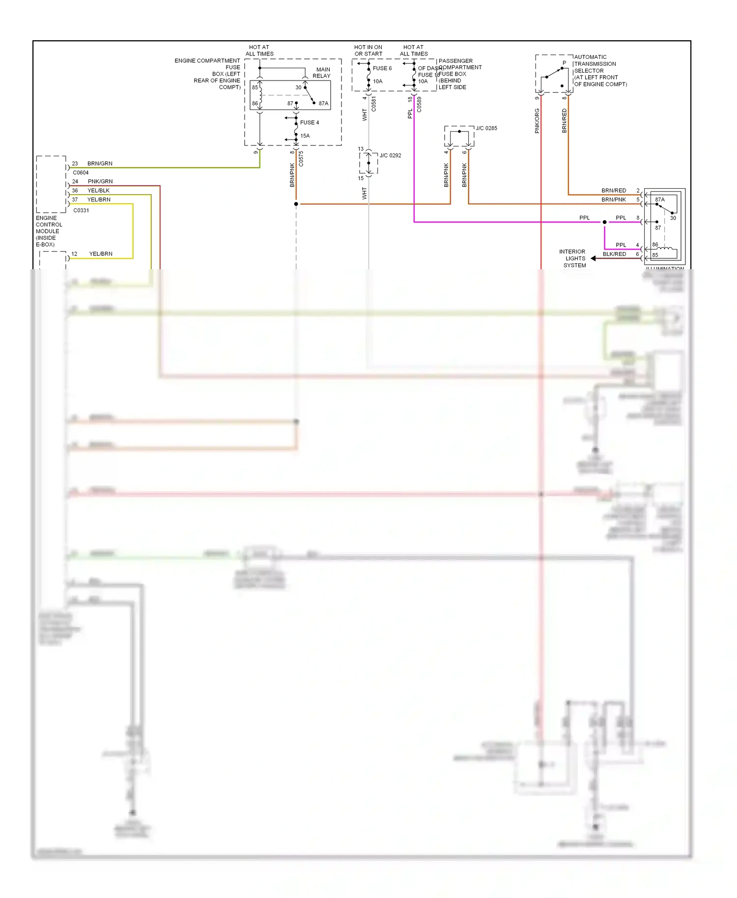 Wiring diagram automatic transmission selector for Land Rover Freelander I facelift (2003-2006) (8 of 8)