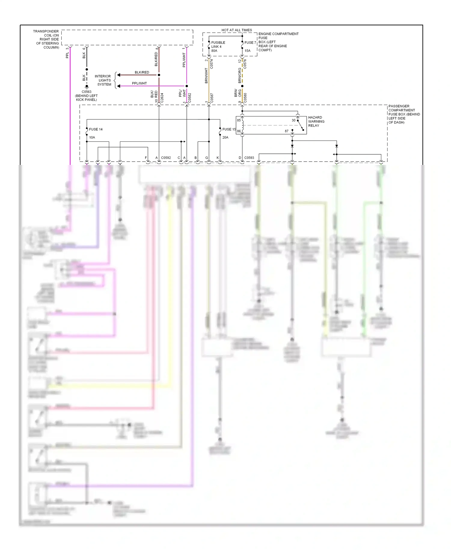 Wiring diagram boot/tail door switch for Land Rover Freelander I facelift (2003-2006) (1 of 4)