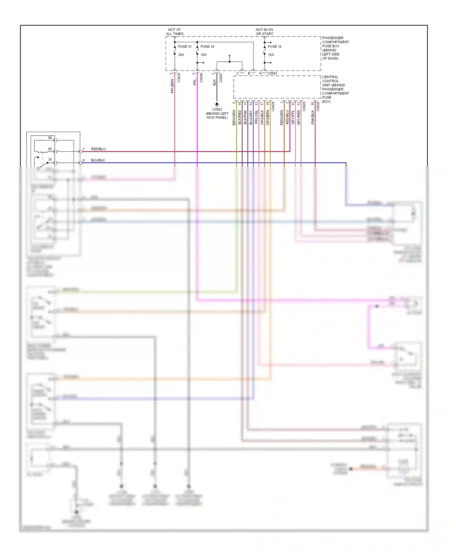 Wiring diagram central control unit for Land Rover Freelander I facelift (2003-2006) (20 of 36)