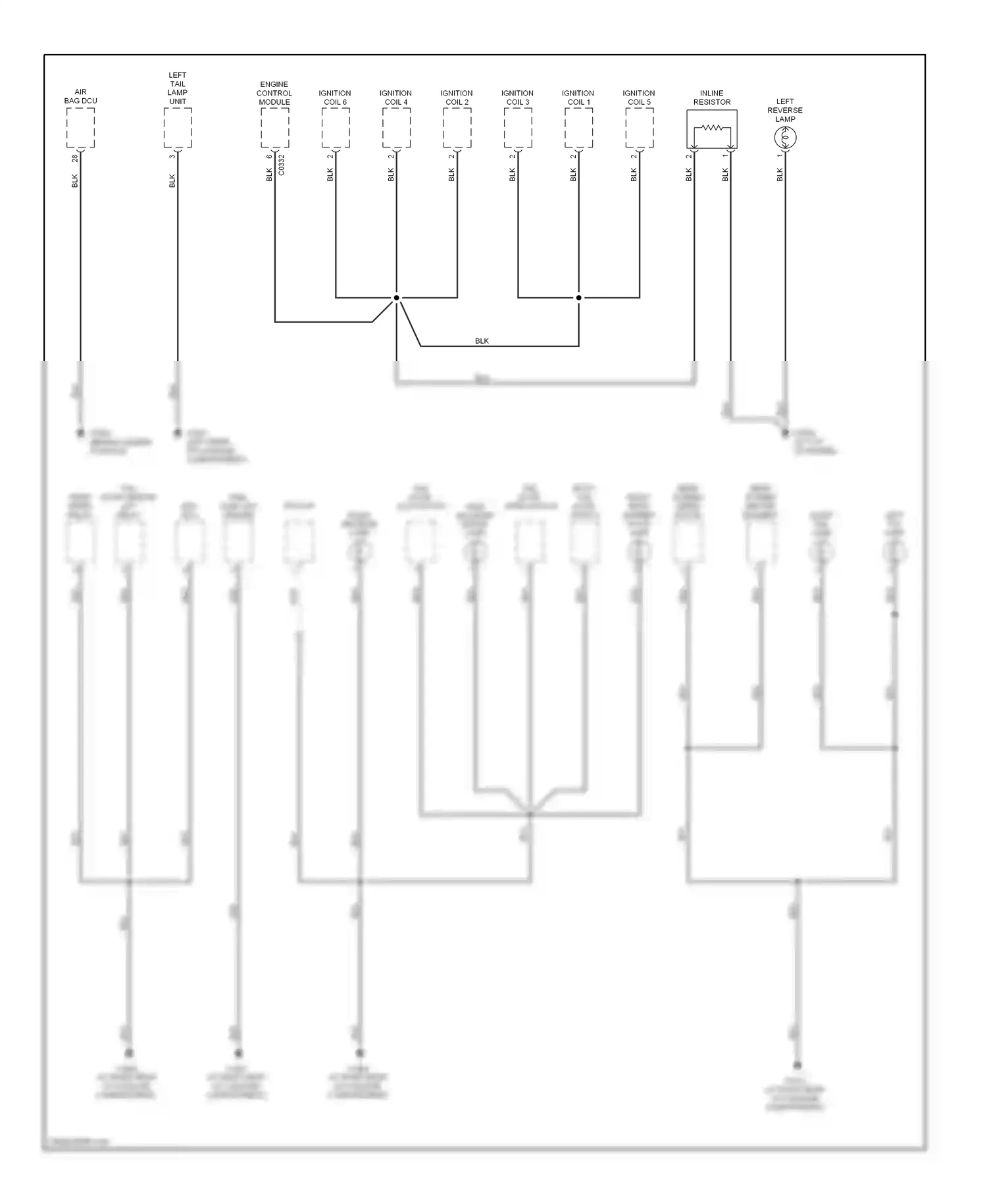 Wiring diagram ignition coil 2 for Land Rover Freelander I facelift (2003-2006) (1 of 2)