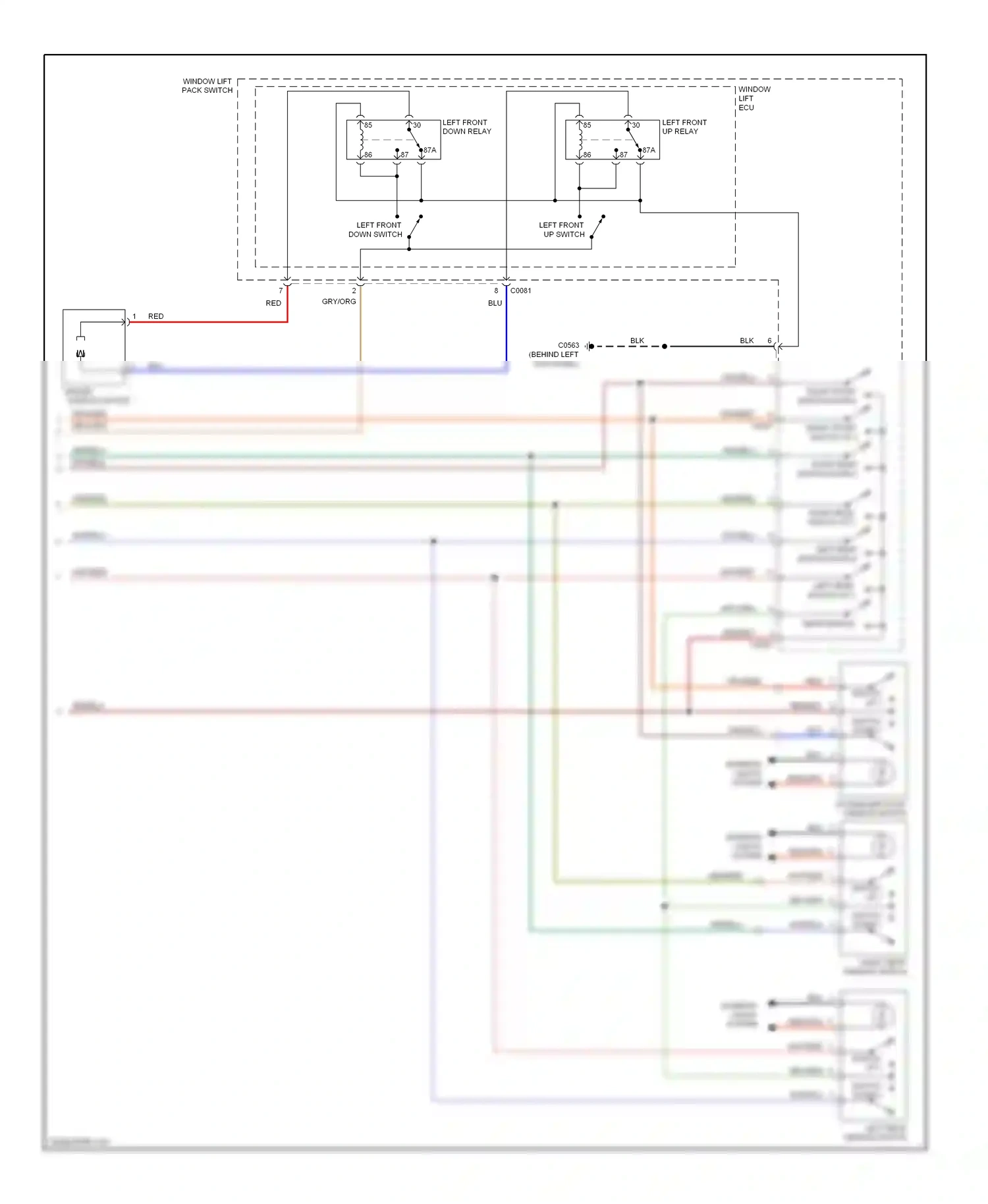 Wiring diagram org/blu for Land Rover Freelander I facelift (2003-2006) (4 of 8)