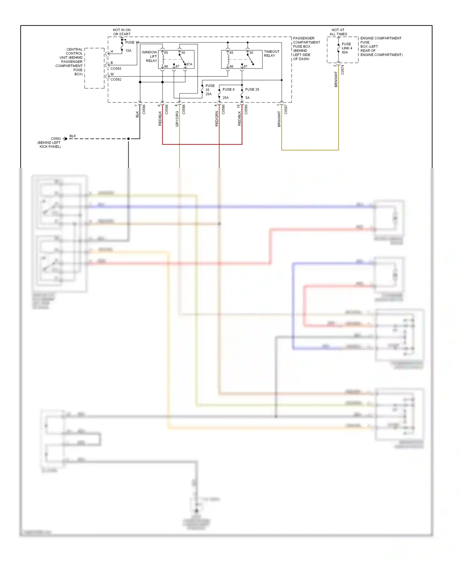 Wiring diagram org/blu for Land Rover Freelander I facelift (2003-2006) (2 of 8)