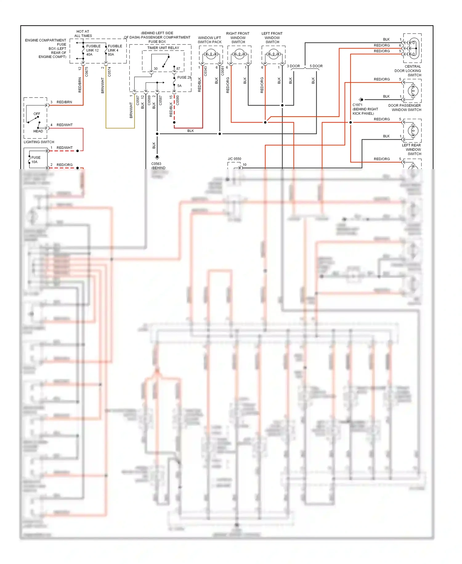 Wiring diagram red for Land Rover Freelander I facelift (2003-2006) (9 of 28)