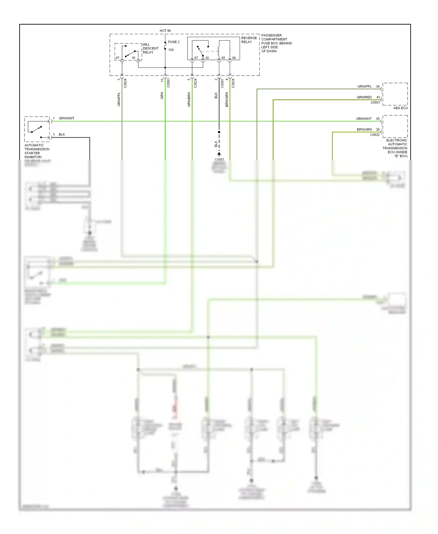 Wiring diagram reverse relay for Land Rover Freelander I facelift (2003-2006) (2 of 5)