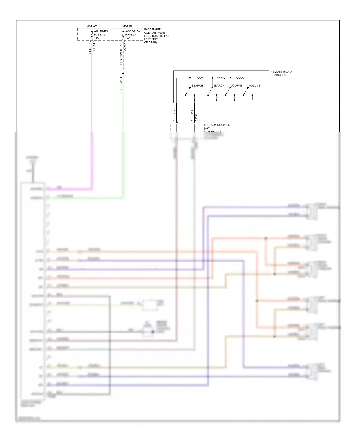 Wiring diagram right front speaker for Land Rover Freelander I facelift (2003-2006) (5 of 7)