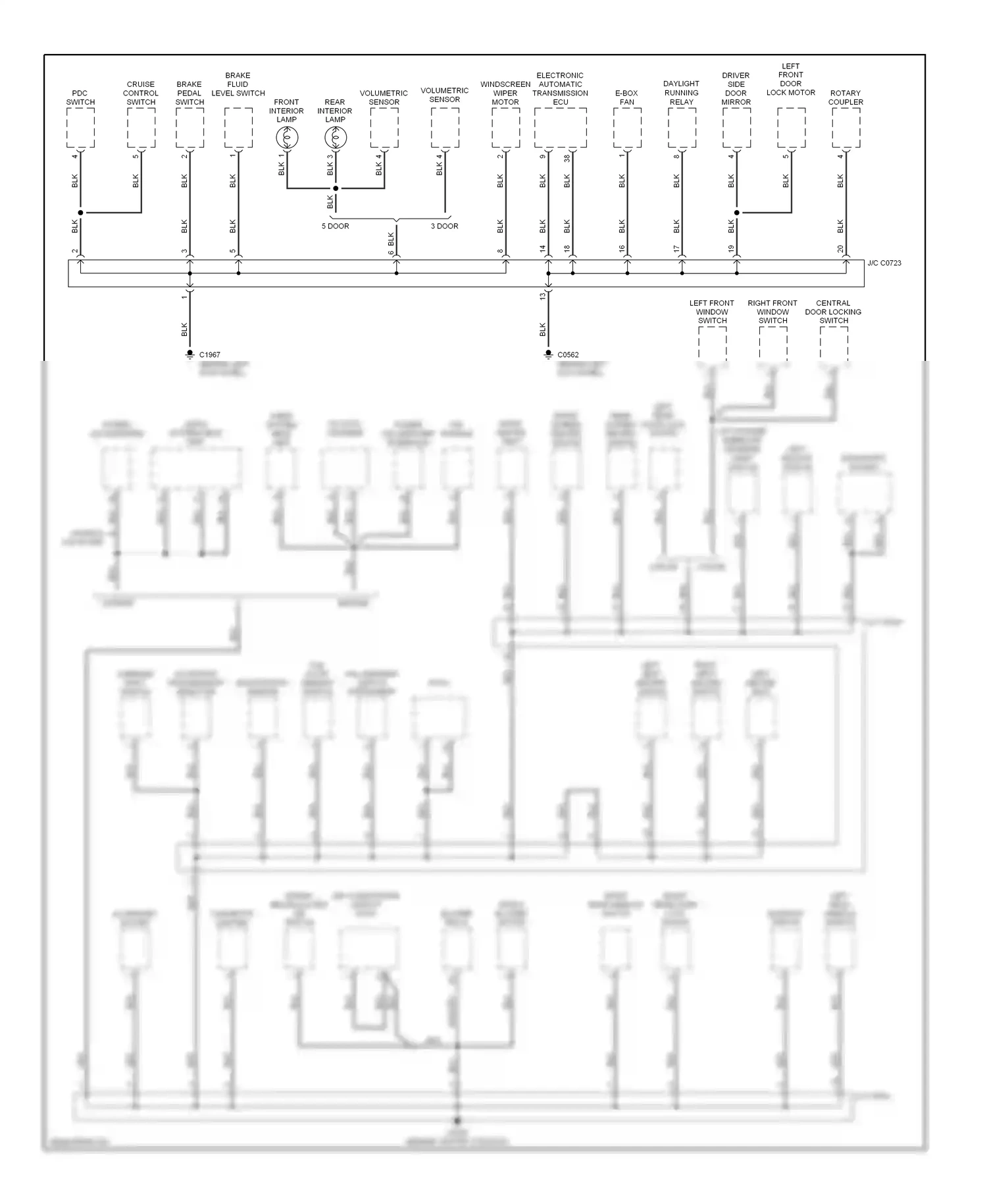 Wiring diagram shift switch for Land Rover Freelander I facelift (2003-2006) (1 of 1)