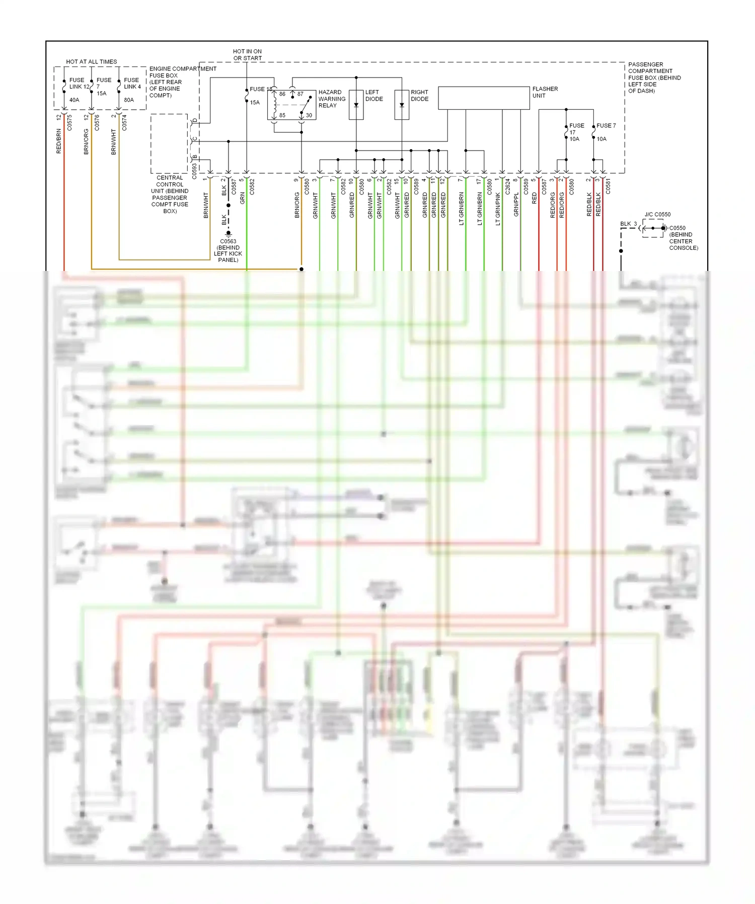 Wiring diagram side light for Land Rover Freelander I facelift (2003-2006) (2 of 8)