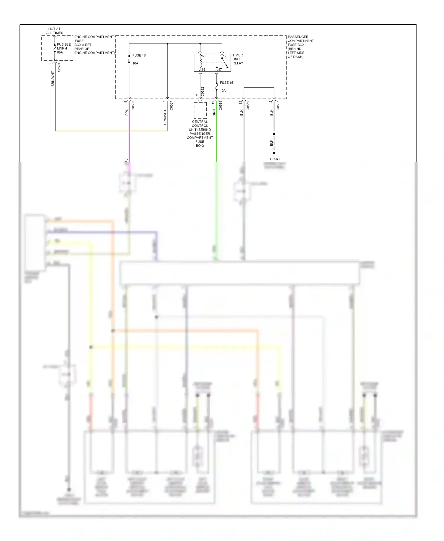Wiring diagram timer unit relay for Land Rover Freelander I facelift (2003-2006) (4 of 4)