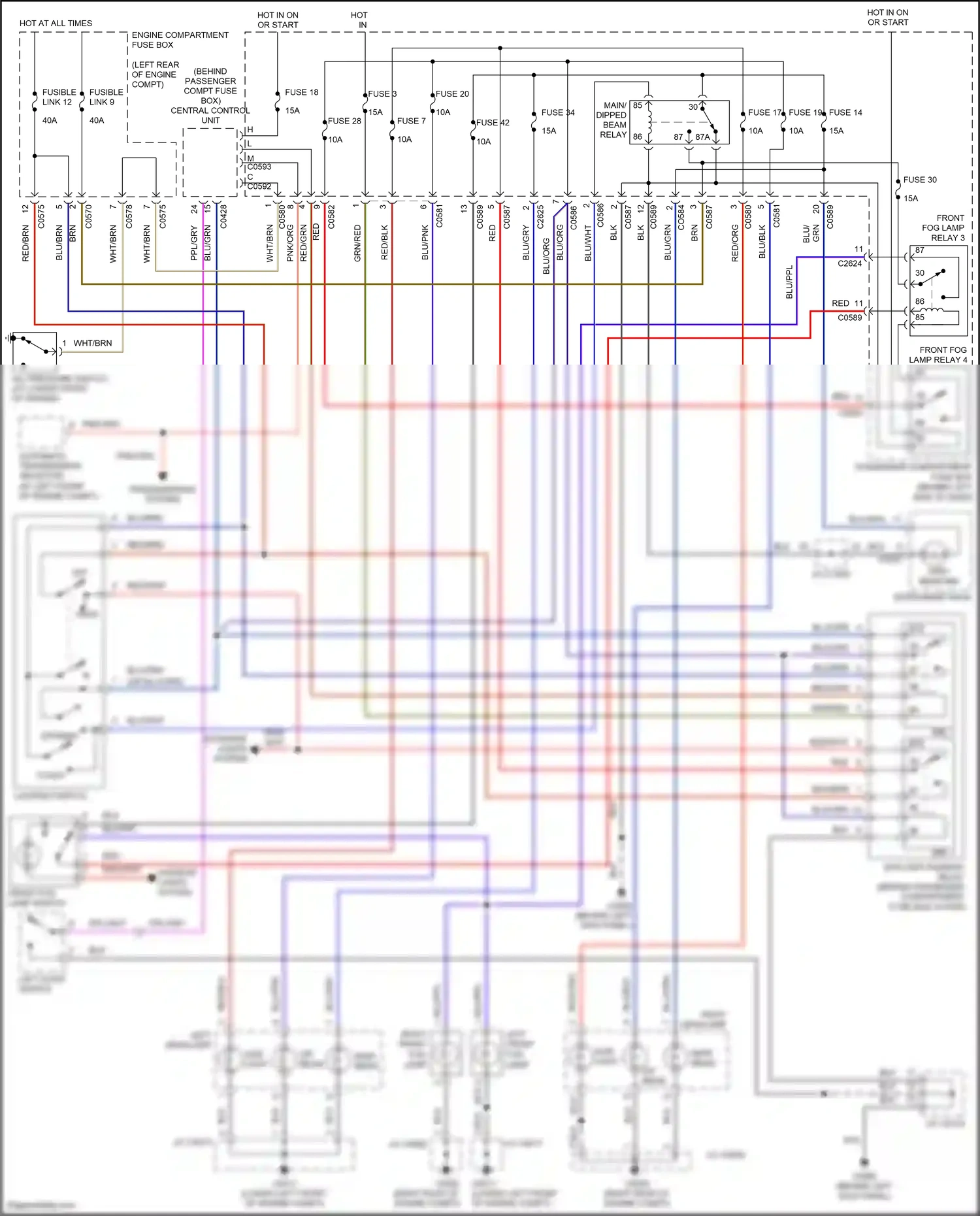 Wiring diagram automatic transmission selector for Land Rover Freelander I facelift (2003-2006) (4 of 8)