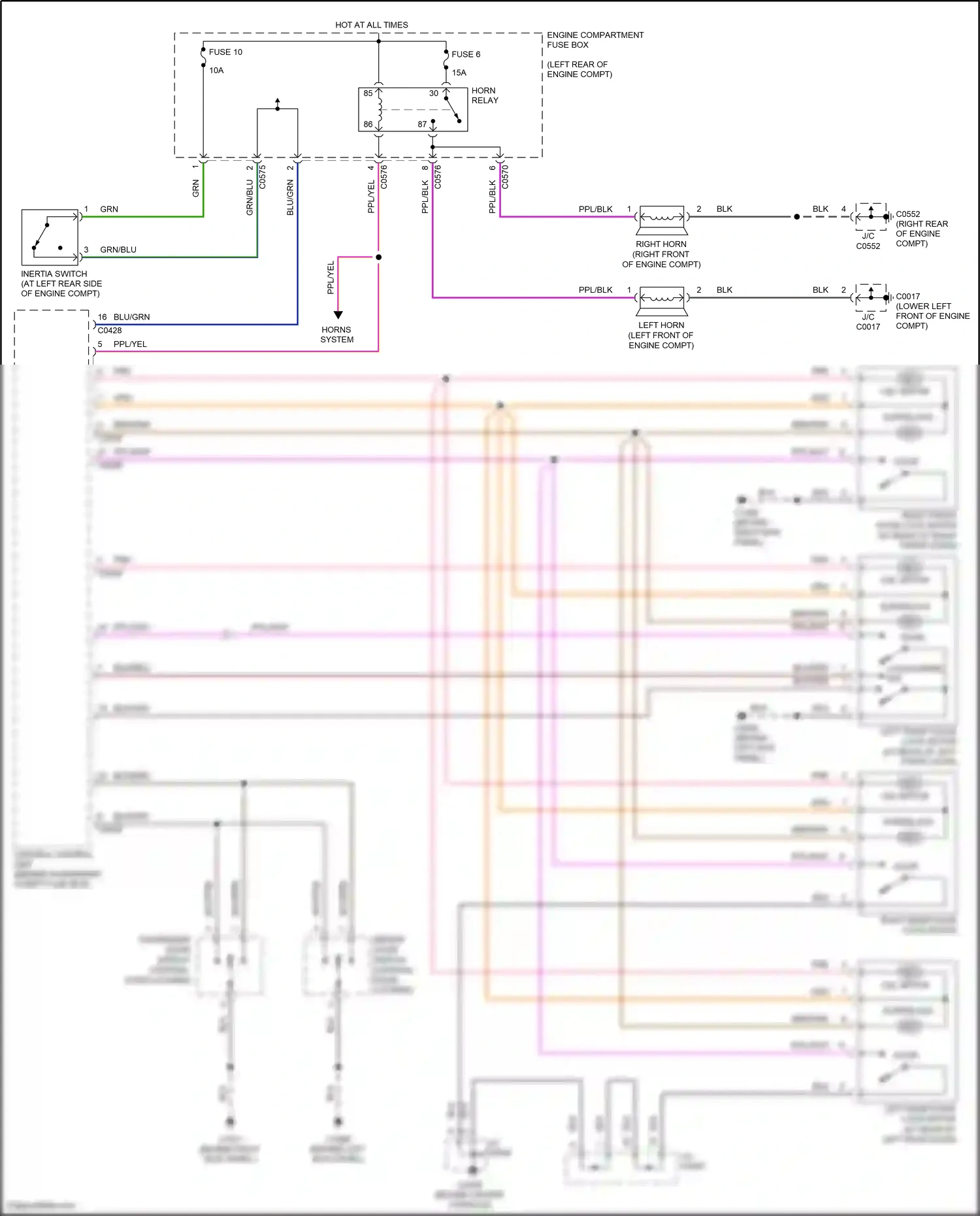 Wiring diagram engine compartment fuse box for Land Rover Freelander I facelift (2003-2006) (32 of 35)
