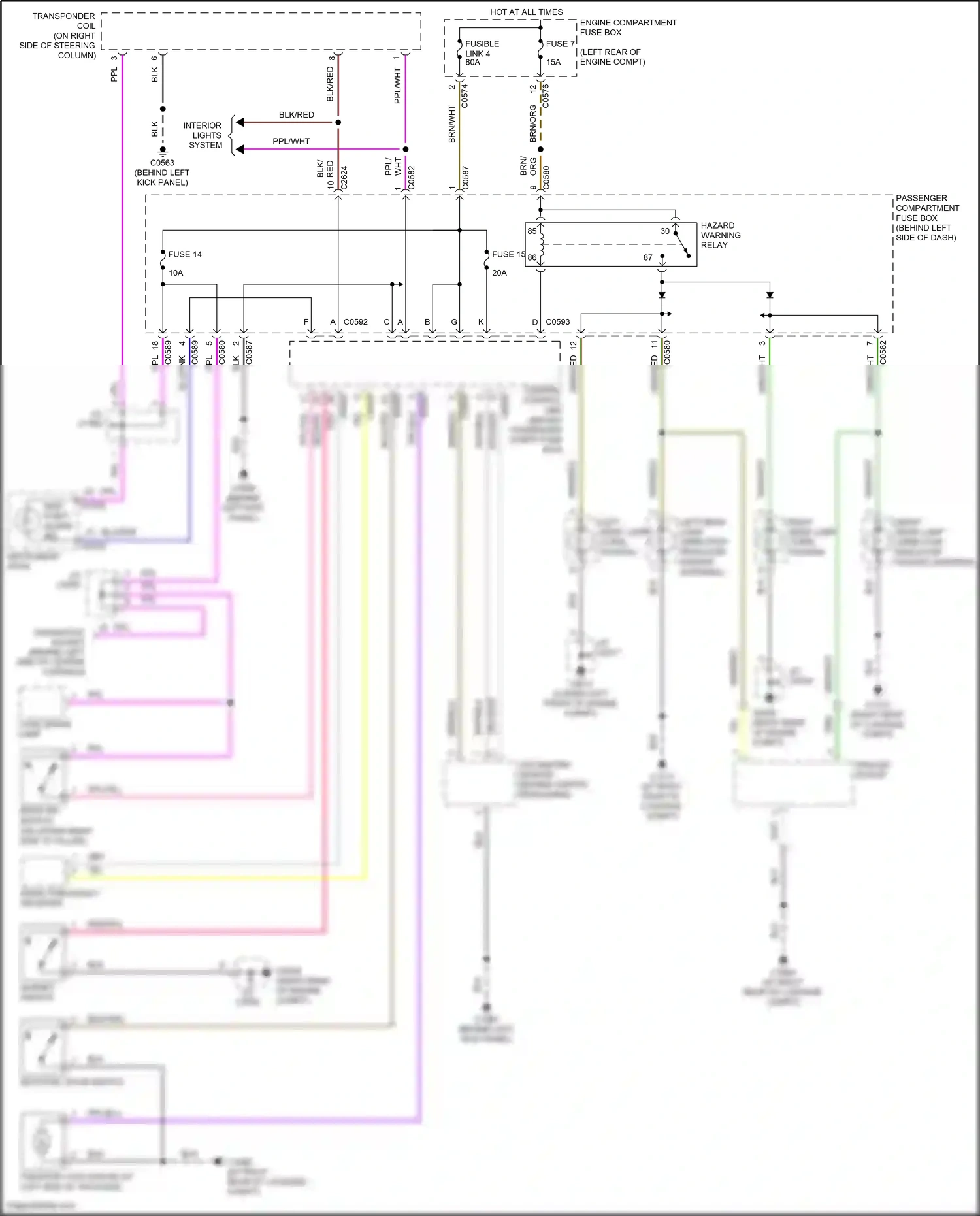 Wiring diagram engine compartment fuse box for Land Rover Freelander I facelift (2003-2006) (33 of 35)